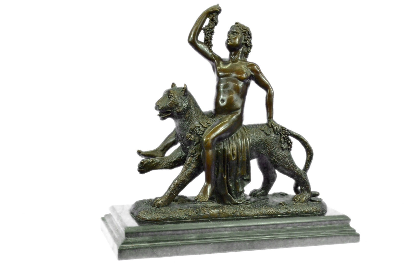 Handcrafted bronze sculpture SALE Panther A Riding Child Wild Vitaleh Original