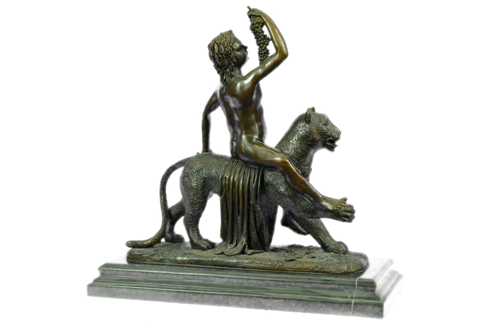 Handcrafted bronze sculpture SALE Panther A Riding Child Wild Vitaleh Original