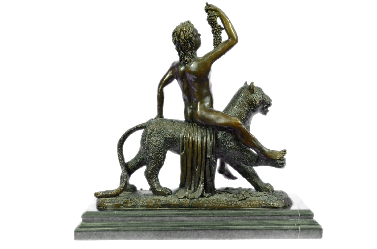 Handcrafted bronze sculpture SALE Panther A Riding Child Wild Vitaleh Original