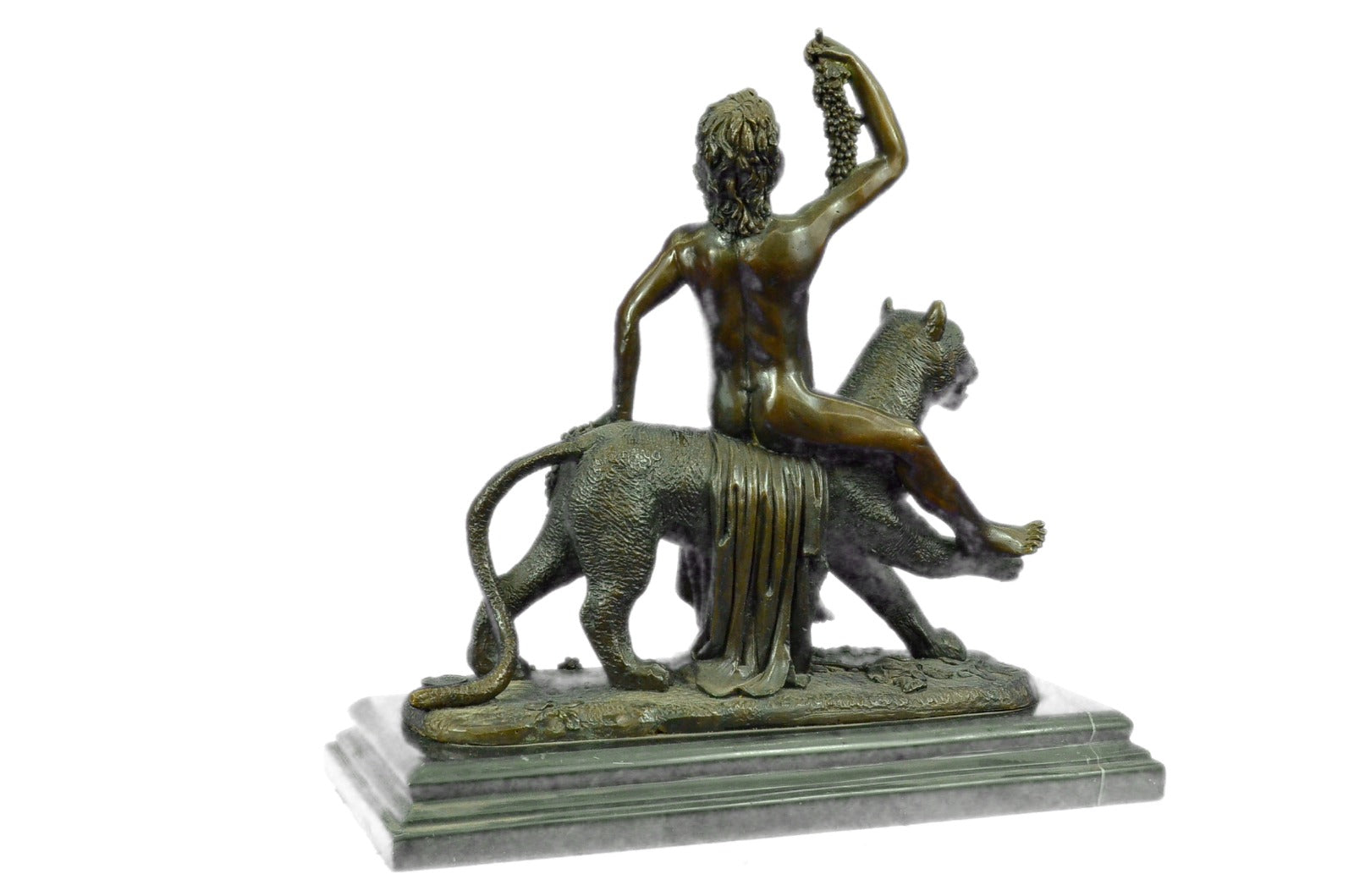 Handcrafted bronze sculpture SALE Panther A Riding Child Wild Vitaleh Original