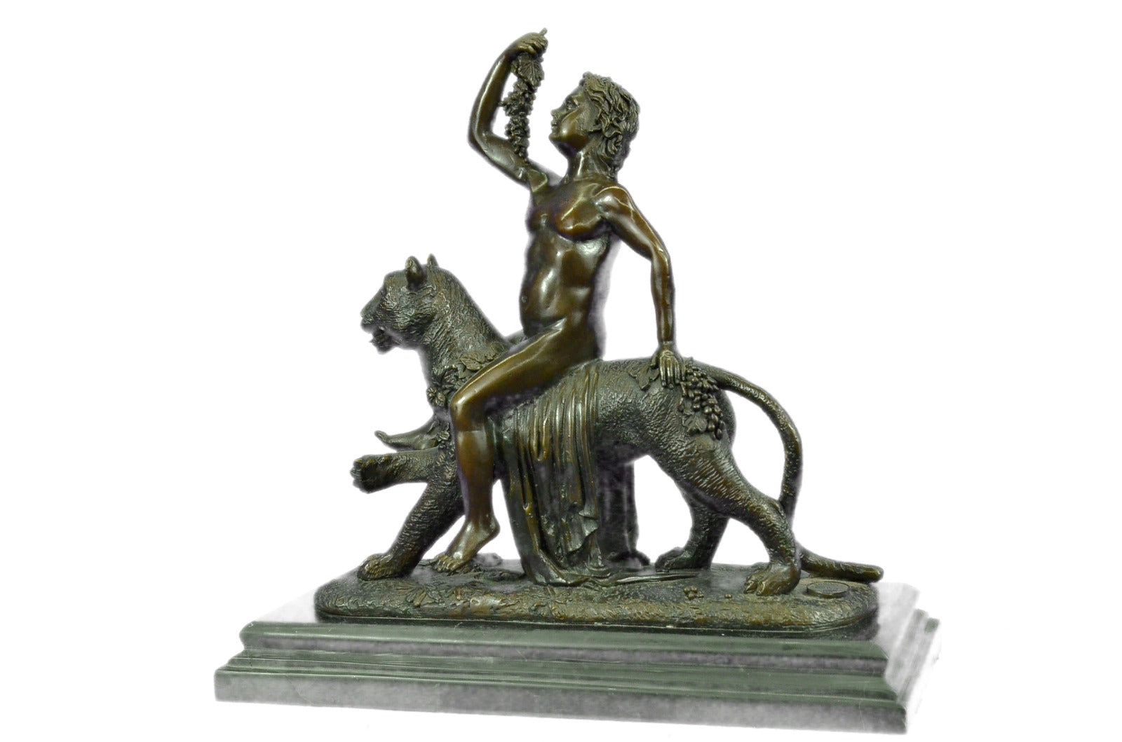 Handcrafted bronze sculpture SALE Panther A Riding Child Wild Vitaleh Original