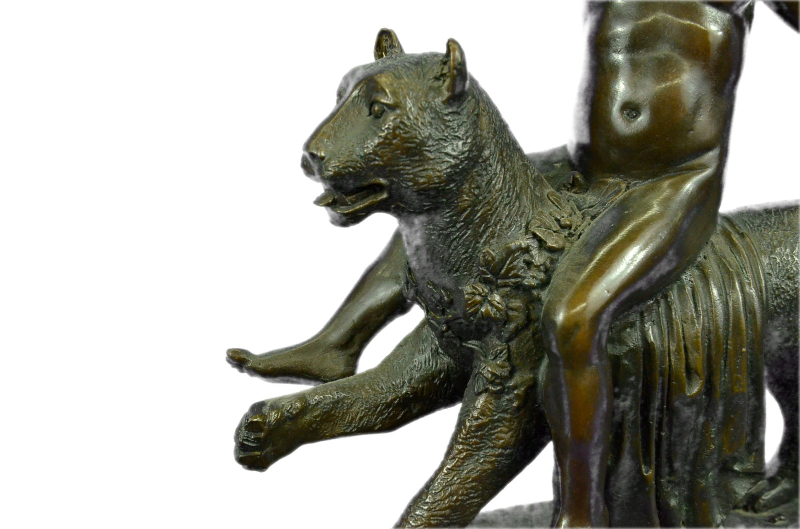 Handcrafted bronze sculpture SALE Panther A Riding Child Wild Vitaleh Original
