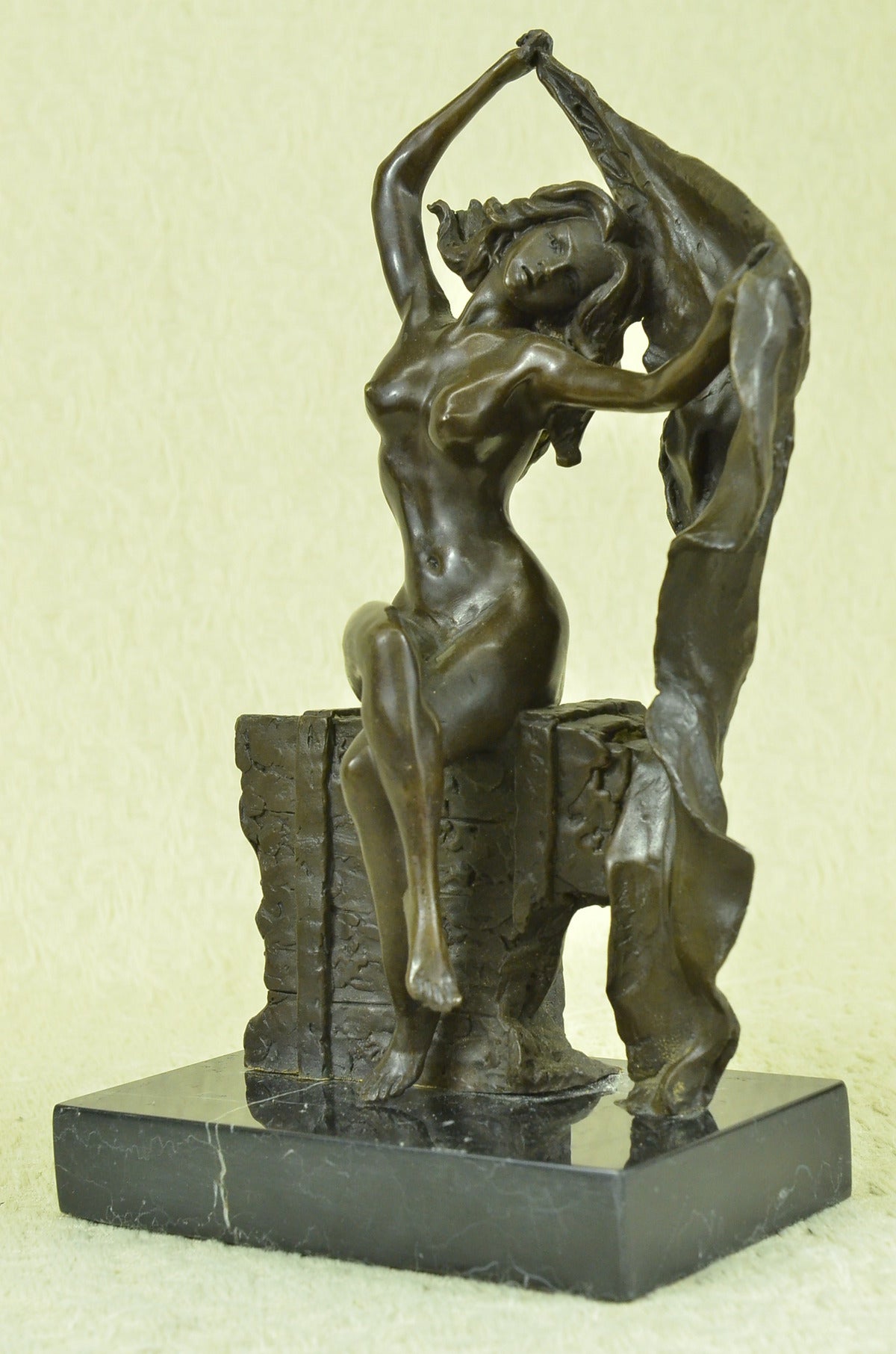 Handcrafted bronze sculpture SALE Dec Home Wax Lost Deco Nouveau Art Lady Sexy