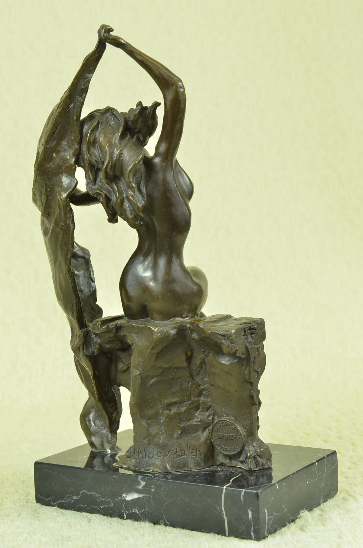 Handcrafted bronze sculpture SALE Dec Home Wax Lost Deco Nouveau Art Lady Sexy