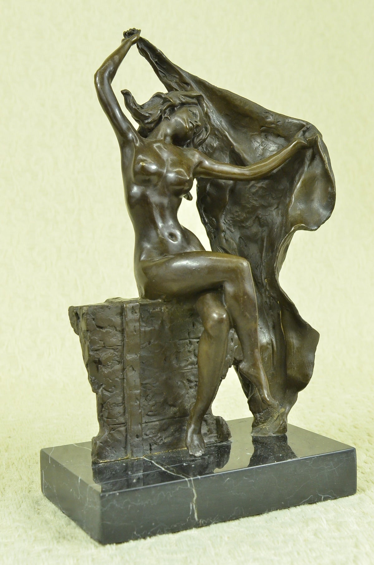Handcrafted bronze sculpture SALE Dec Home Wax Lost Deco Nouveau Art Lady Sexy