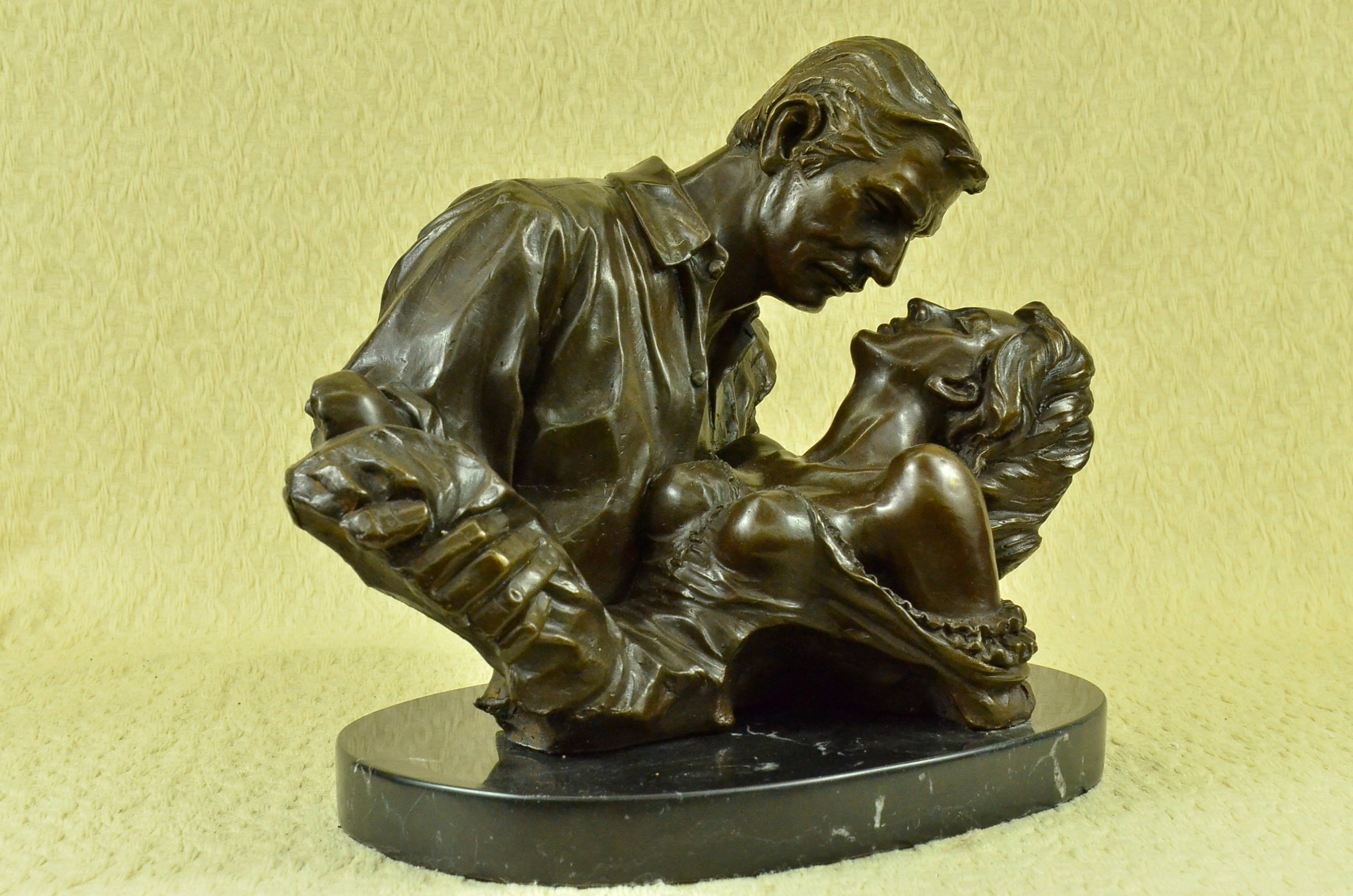 Limited Edition Rhett Butler and Scarlett O`hera Bronze Sculpture Marble Base