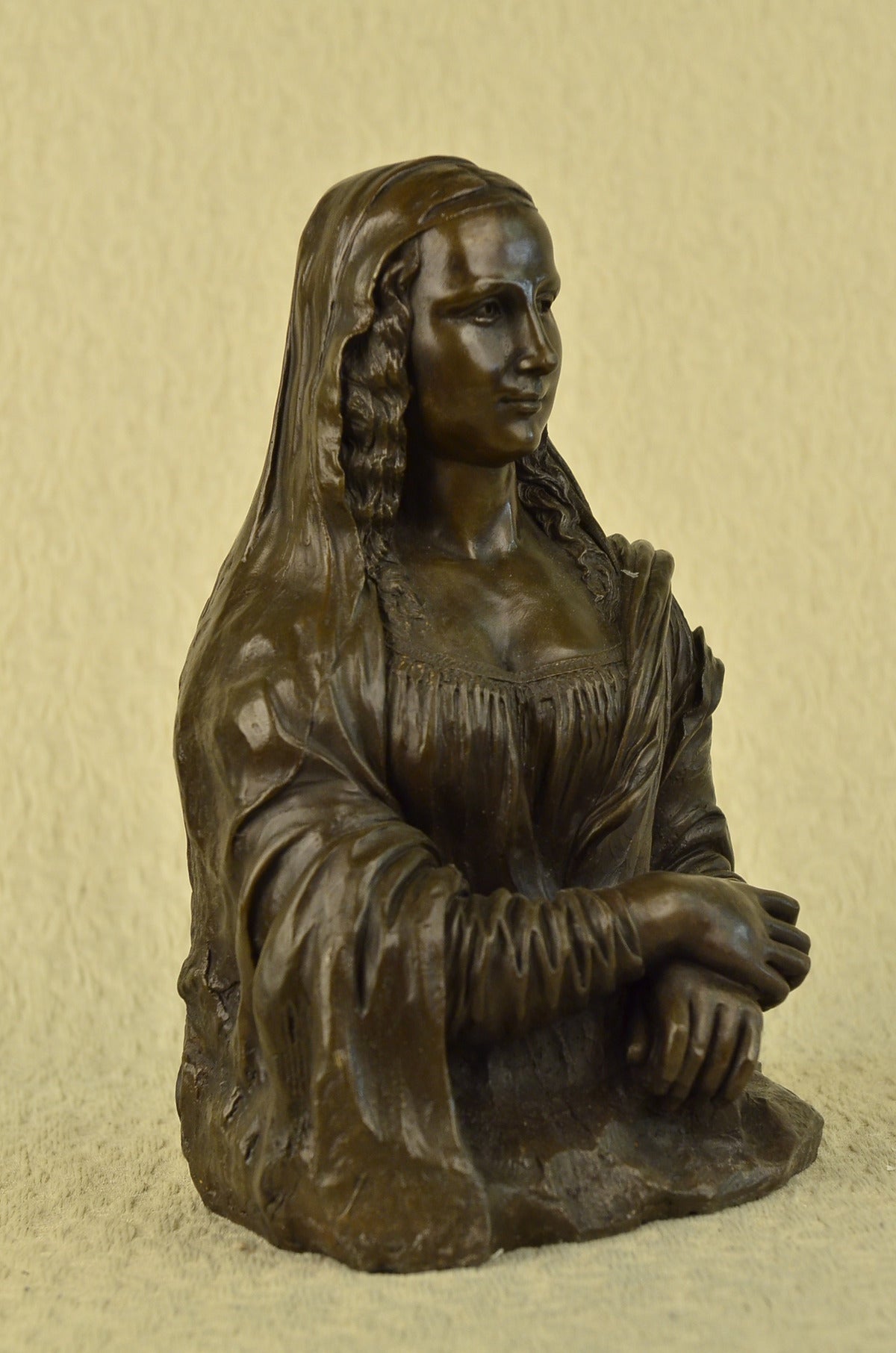 Handcrafted bronze sculpture SALE Modern Deco Art Mona Lisa French Art Signed