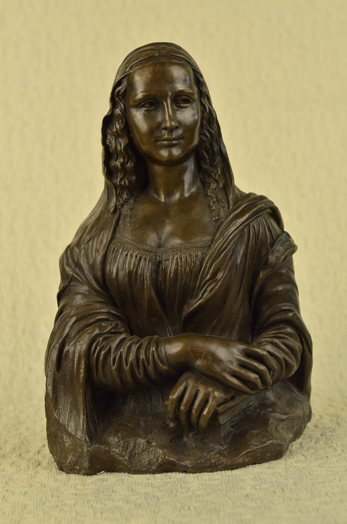Handcrafted bronze sculpture SALE Modern Deco Art Mona Lisa French Art Signed