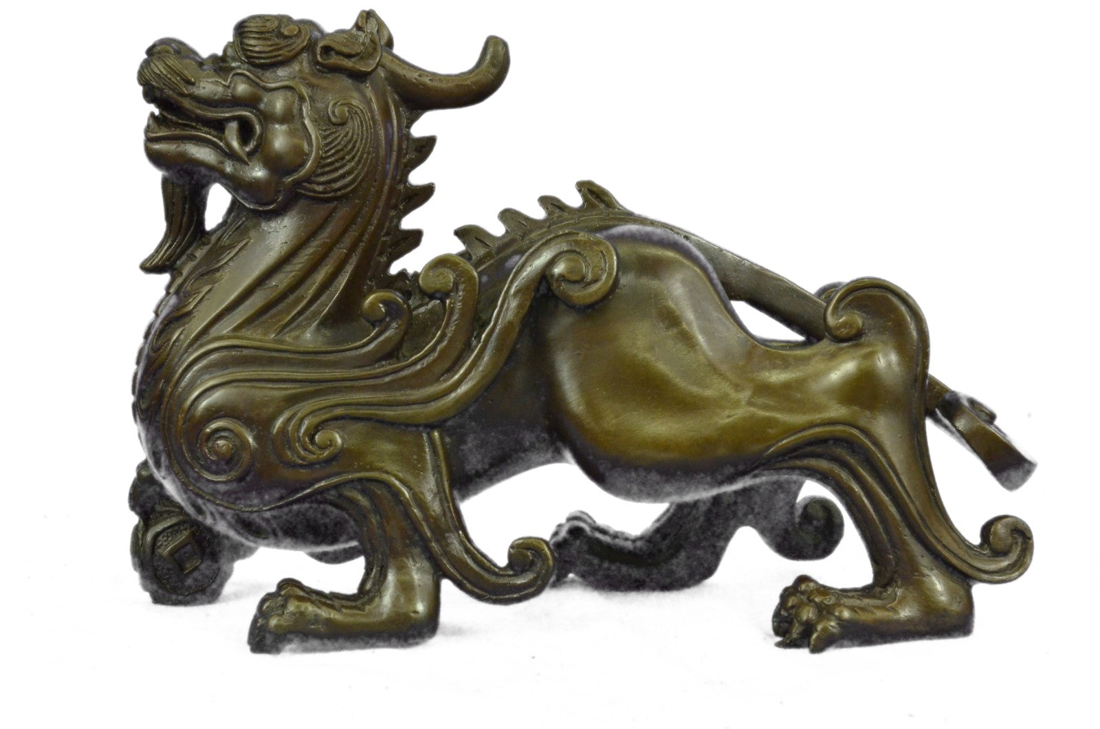 Large Asian Dragon of the Great Wall Home Office Bronze Decoration Statue Figure