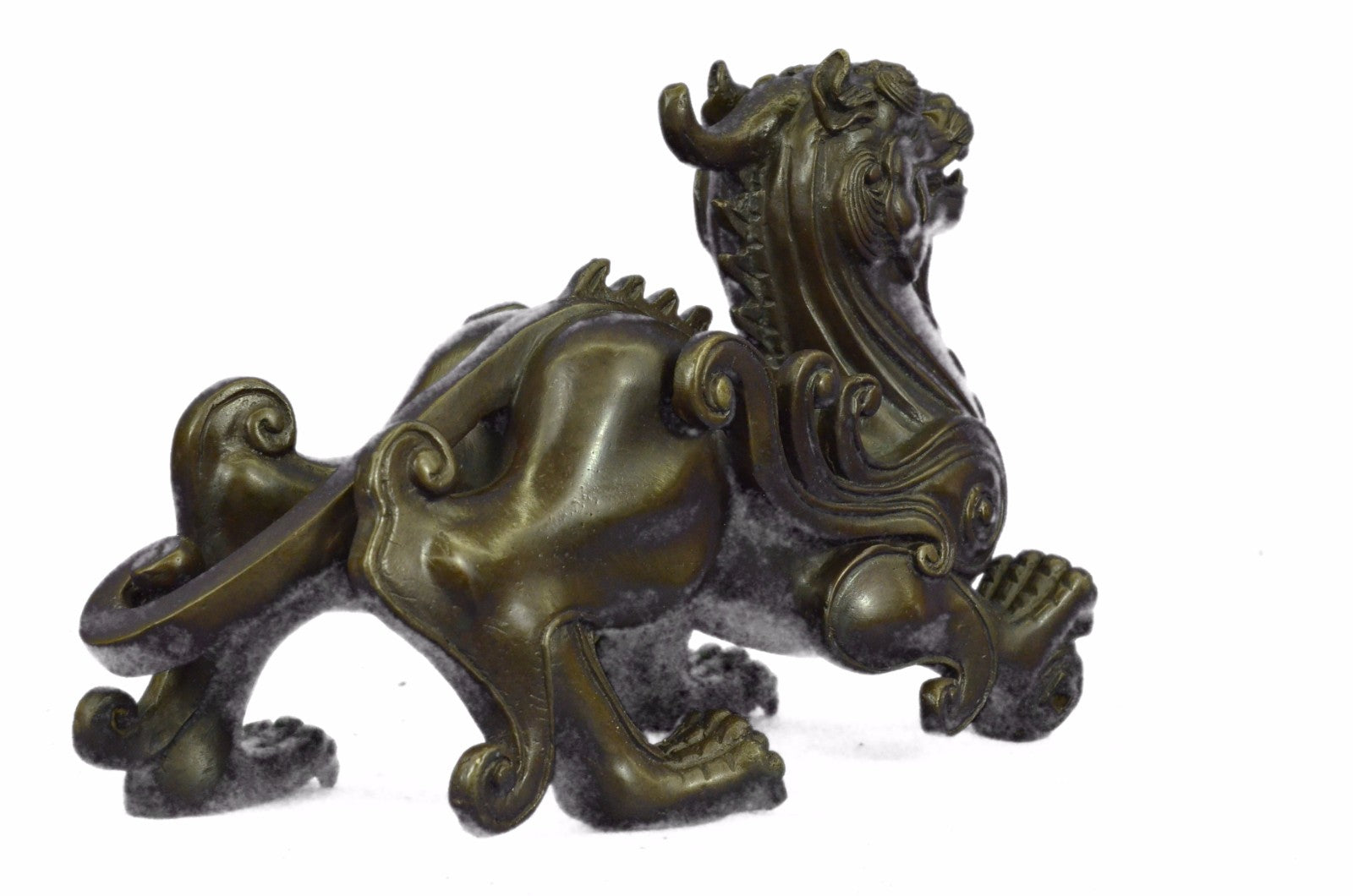 Large Asian Dragon of the Great Wall Home Office Bronze Decoration Statue Figure