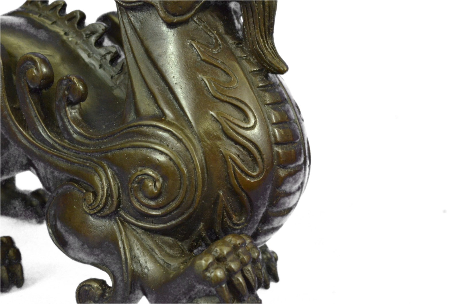 Large Asian Dragon of the Great Wall Home Office Bronze Decoration Statue Figure