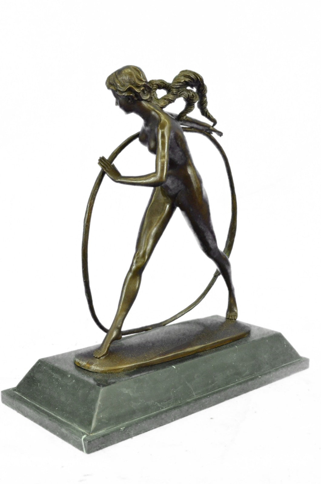 Erotic Art Deco Nude Loop Dancer By Romanian Artisian~D.H Chiparus~Bronze Statue