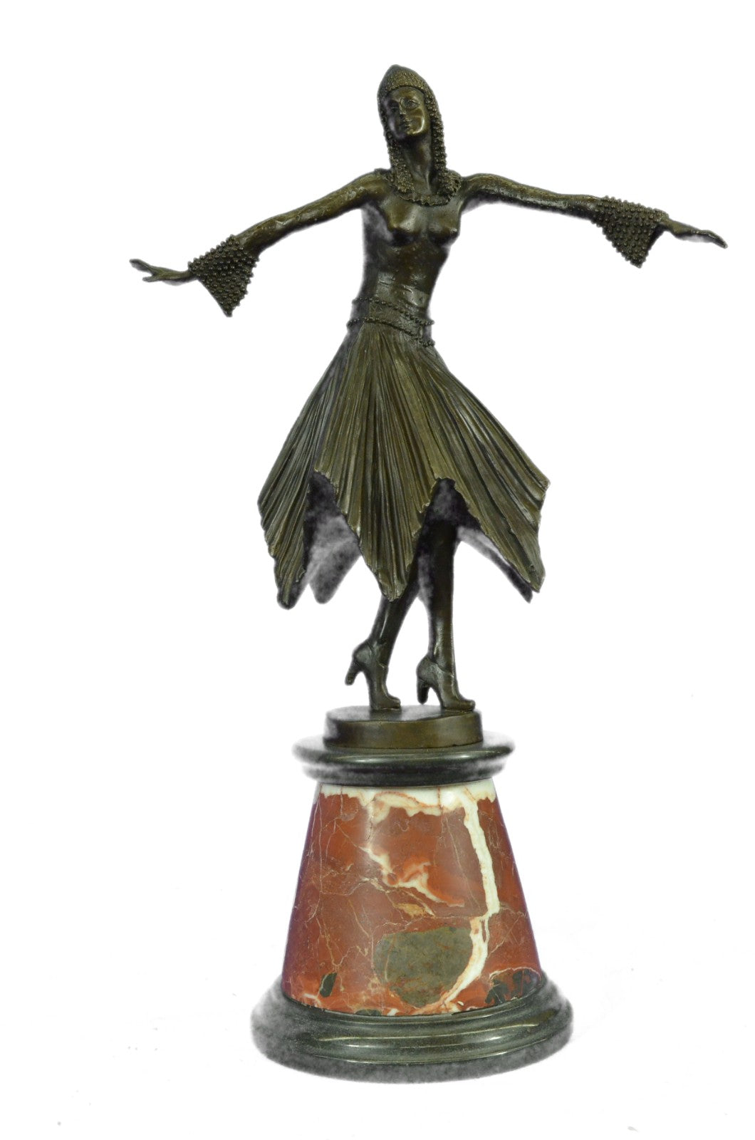 Art Deco Style Bronze Lady foundry mark and signed DH chiparus Home Decor