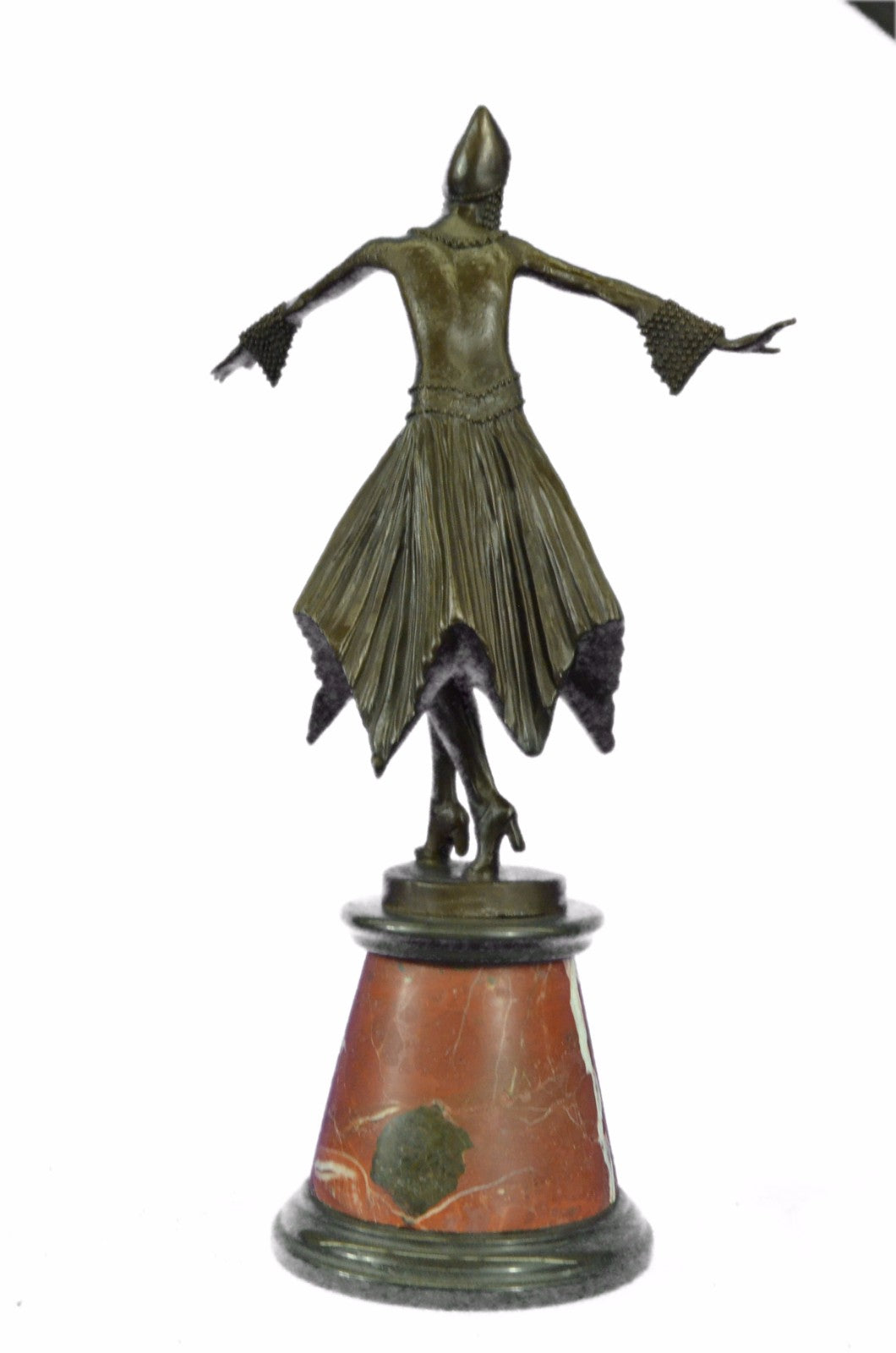 Art Deco Style Bronze Lady foundry mark and signed DH chiparus Home Decor