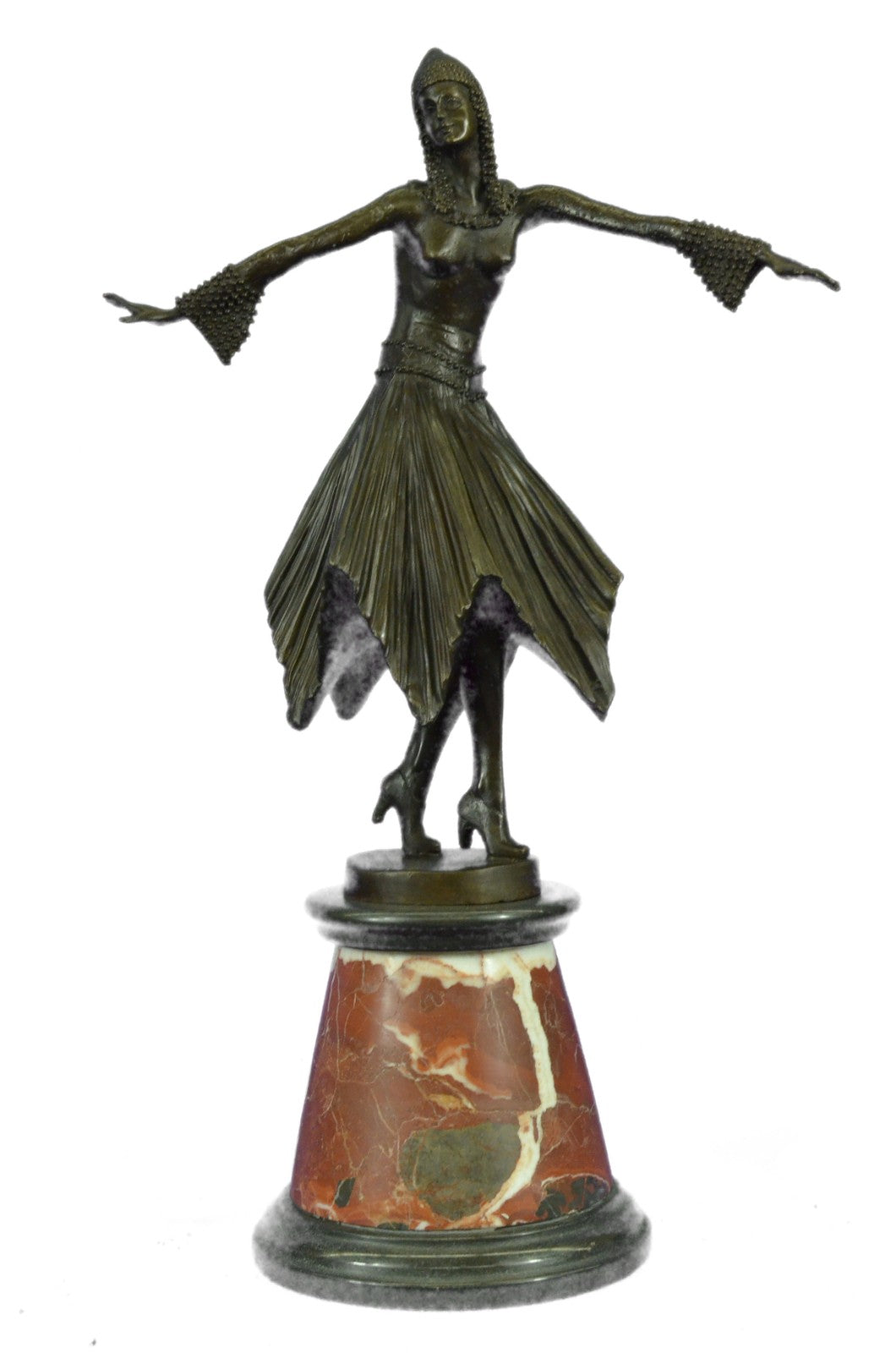 Art Deco Style Bronze Lady foundry mark and signed DH chiparus Home Decor