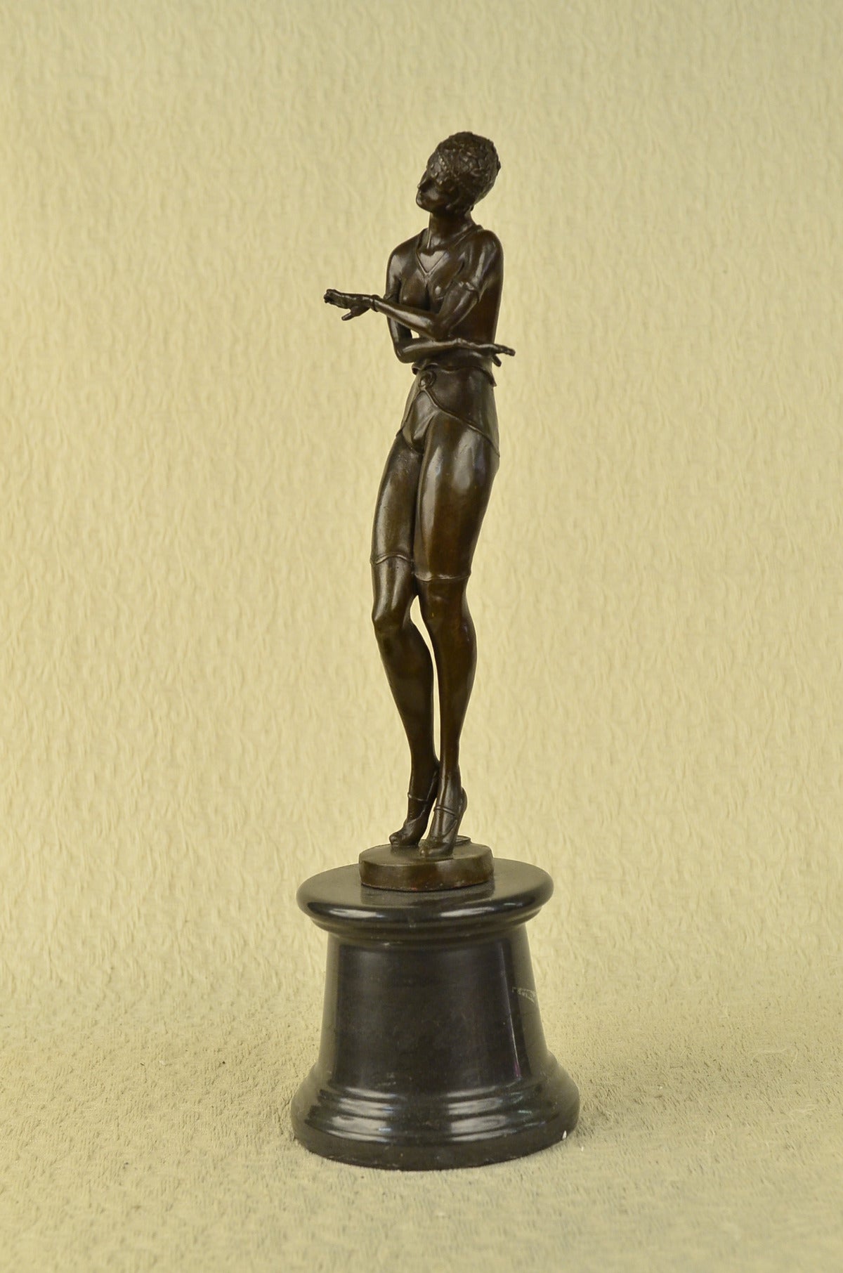 Russian lady Dancer Tall Signed Aldo Vitaleh Bronze Sculpture Statue Figurine