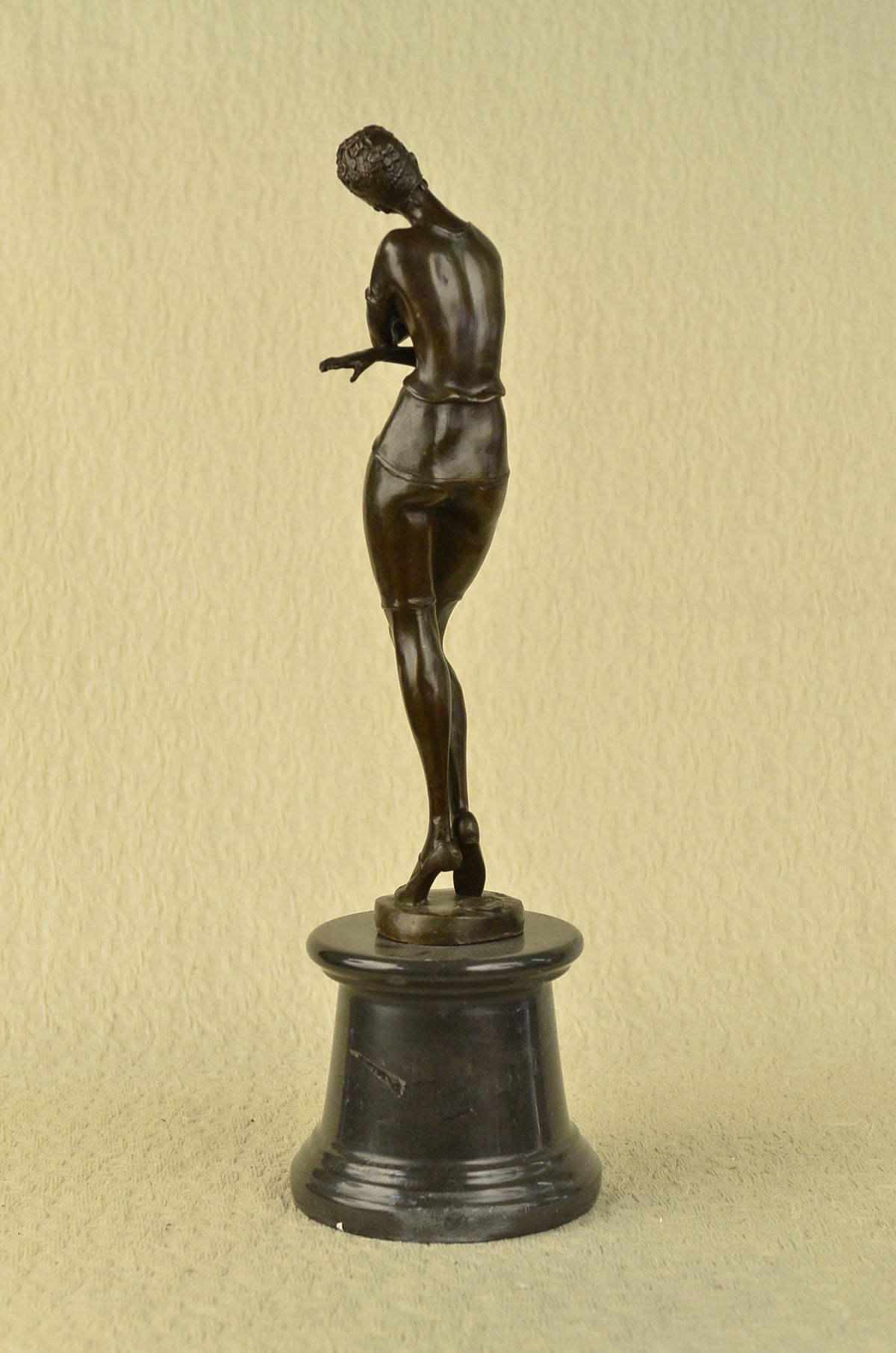Russian lady Dancer Tall Signed Aldo Vitaleh Bronze Sculpture Statue Figurine