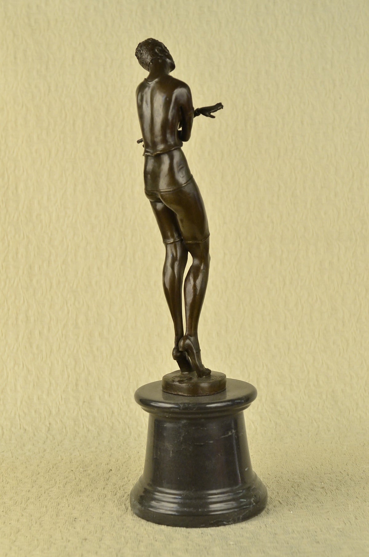 Russian lady Dancer Tall Signed Aldo Vitaleh Bronze Sculpture Statue Figurine
