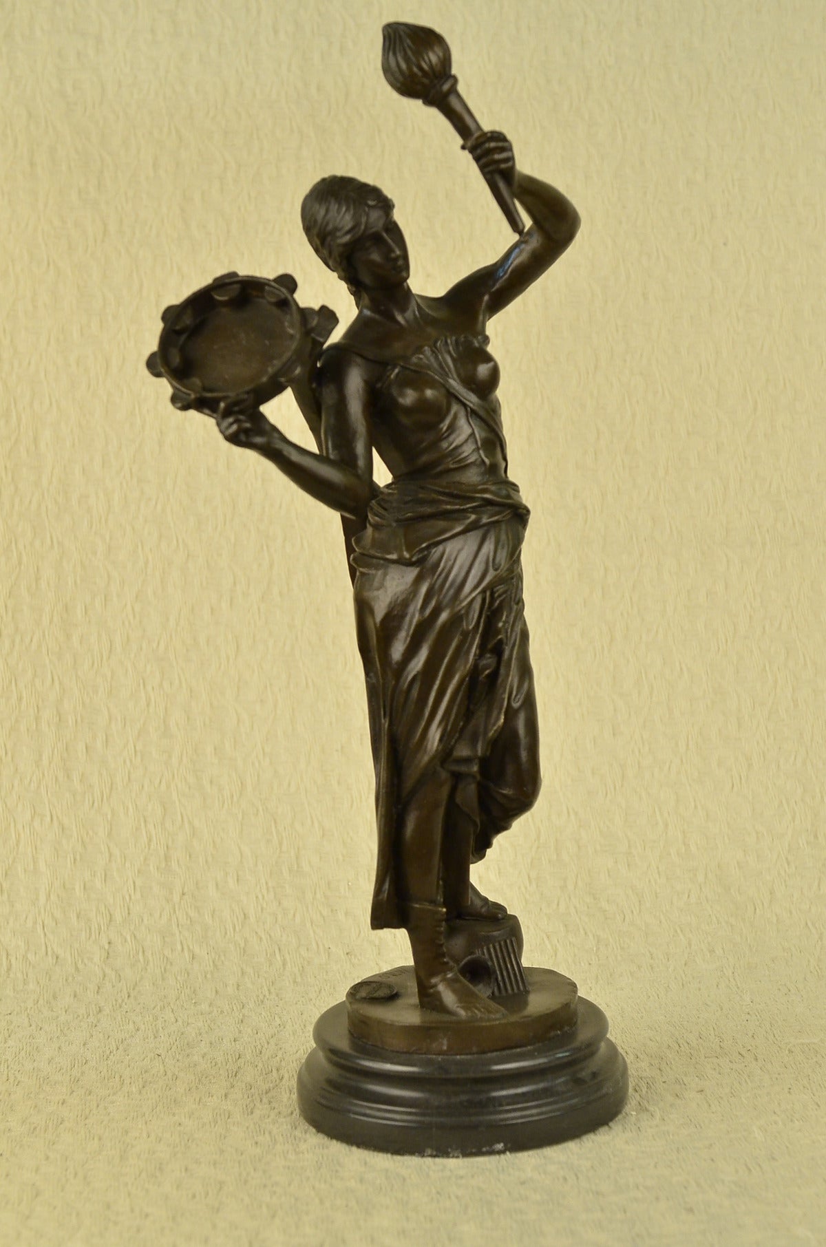 Lovely Woman Play All Kinds Of Music Handmade Bronze Sculpture Home Decor Art