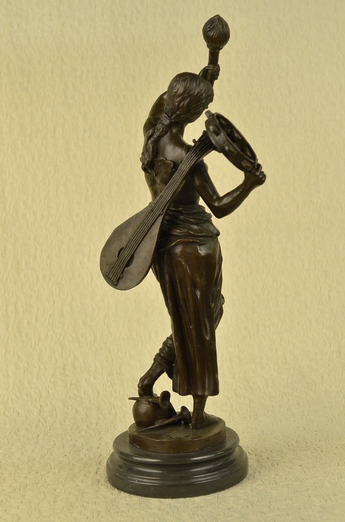 Lovely Woman Play All Kinds Of Music Handmade Bronze Sculpture Home Decor Art