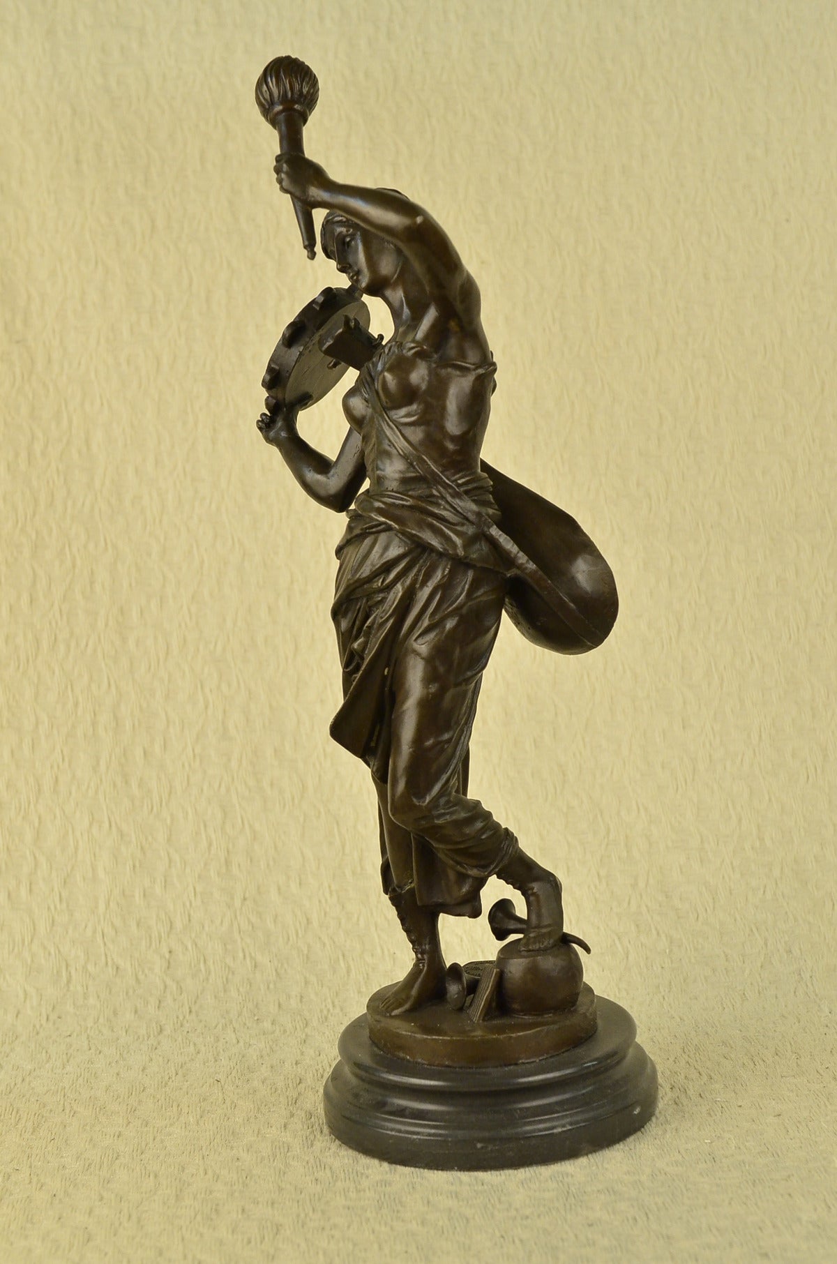 Lovely Woman Play All Kinds Of Music Handmade Bronze Sculpture Home Decor Art