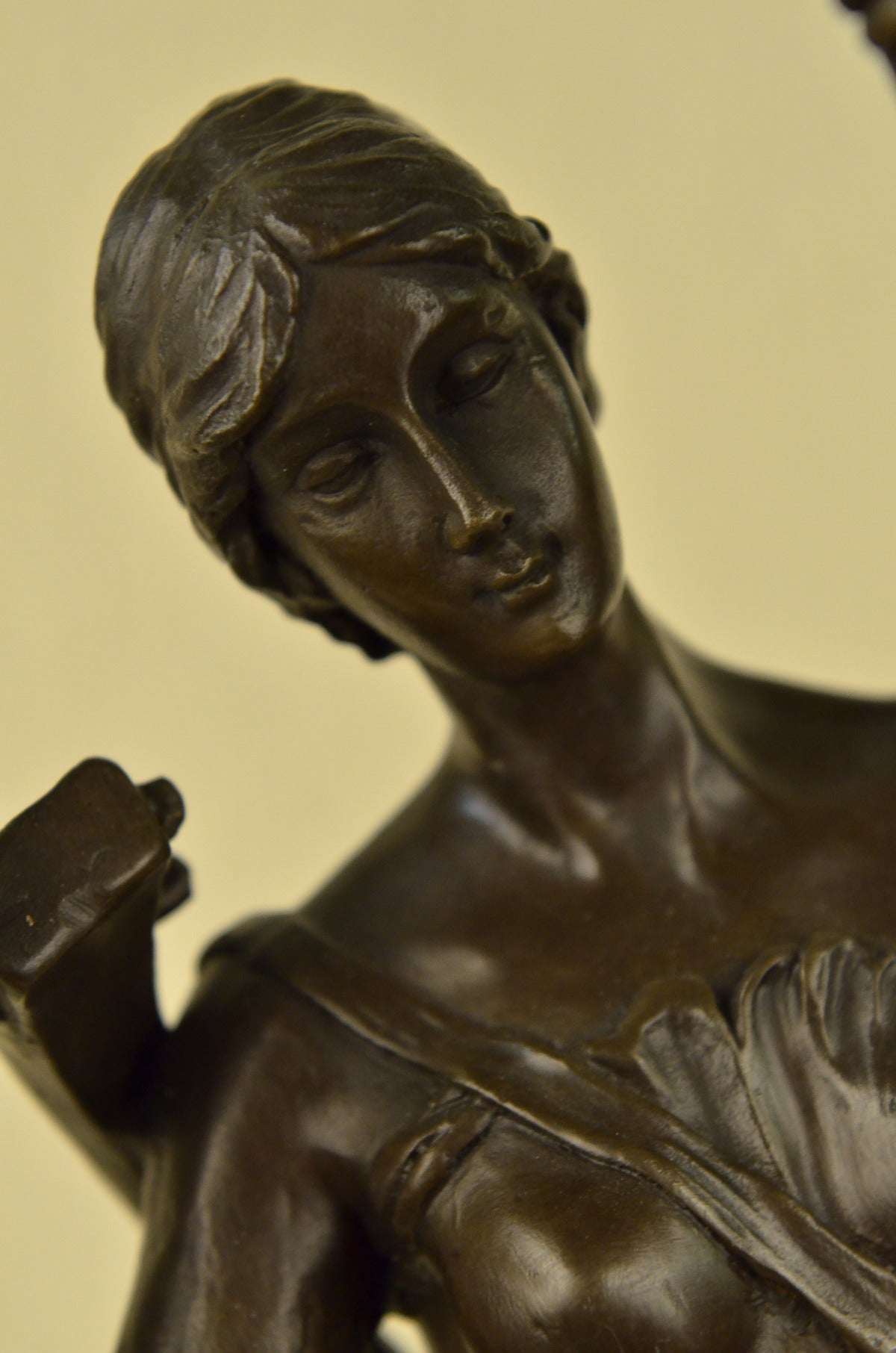 Lovely Woman Play All Kinds Of Music Handmade Bronze Sculpture Home Decor Art