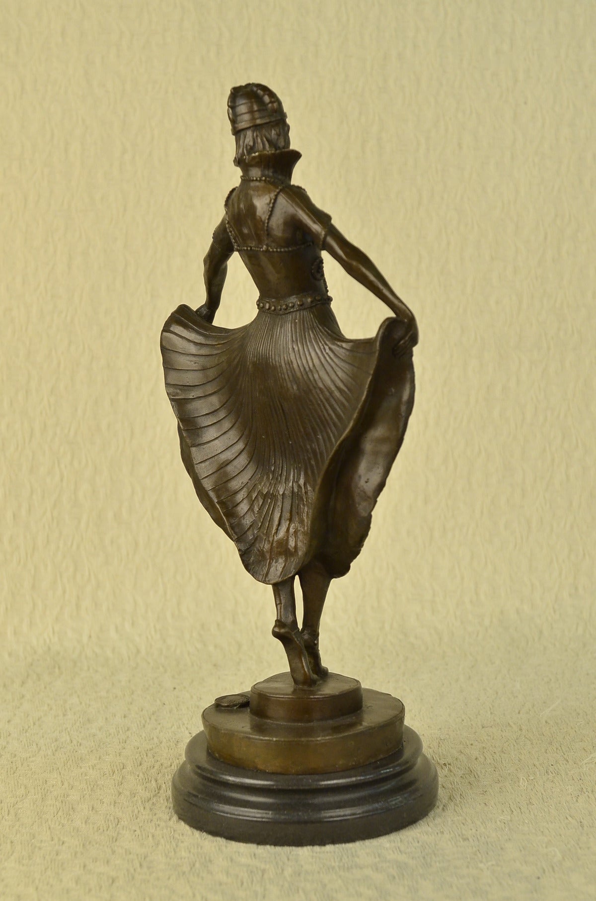 Hot Cast Bronze Art Decor Egyptian Dancer Figure on Marble Base D.H. Chiparus