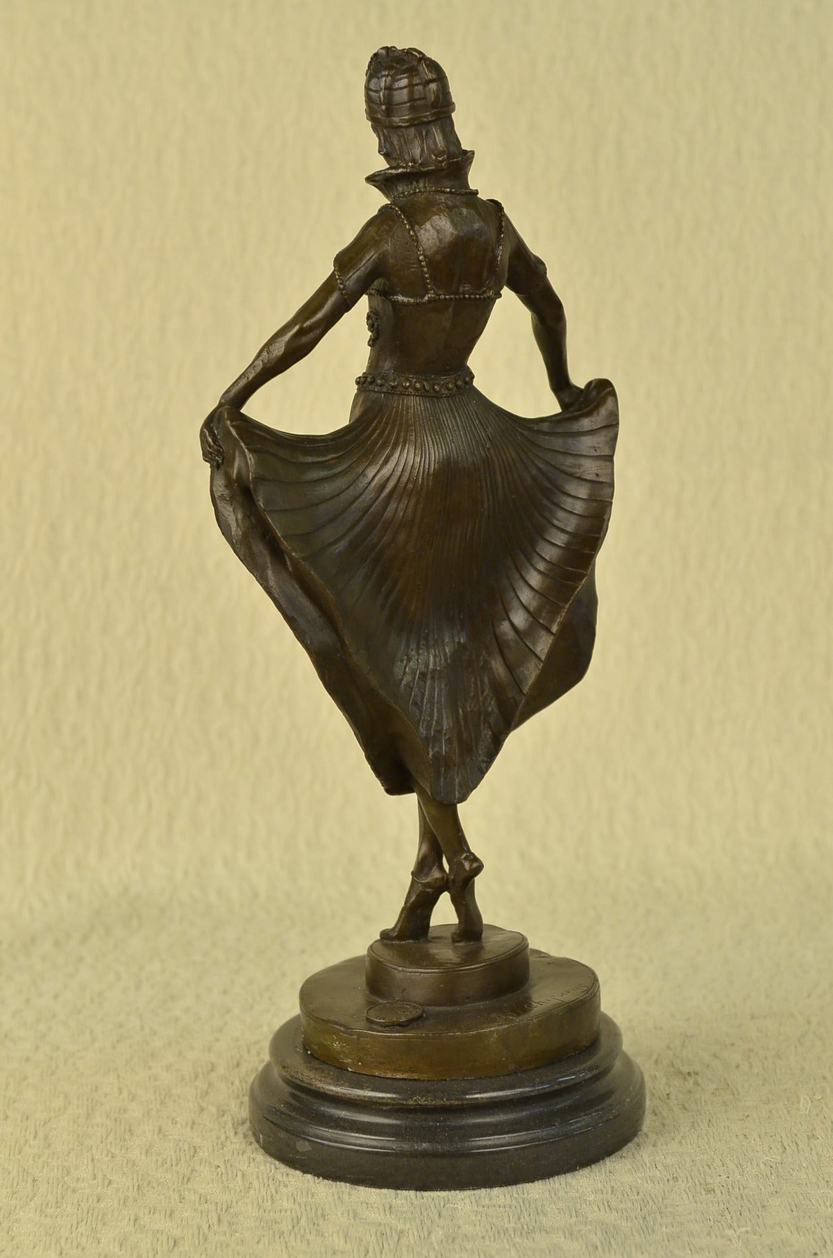 Hot Cast Bronze Art Decor Egyptian Dancer Figure on Marble Base D.H. Chiparus