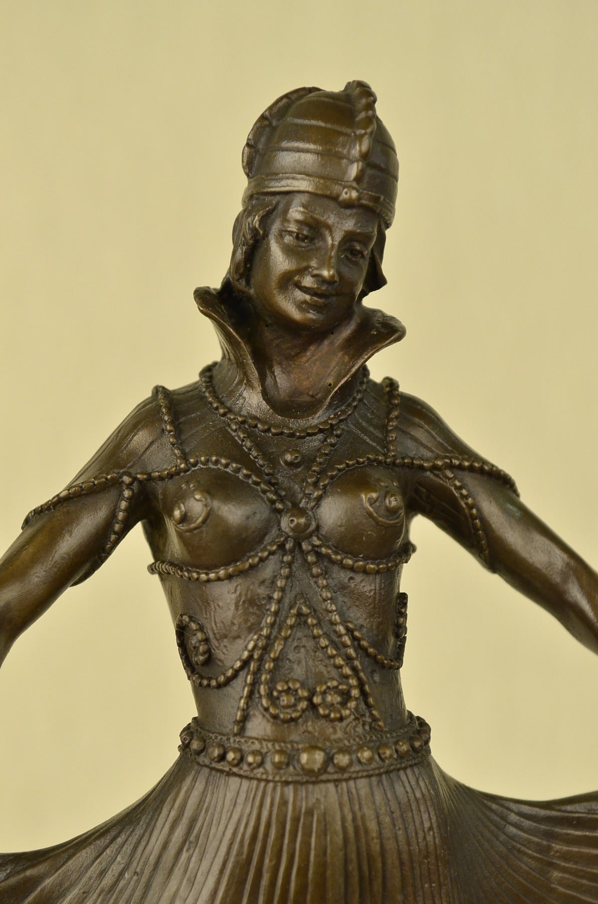 Hot Cast Bronze Art Decor Egyptian Dancer Figure on Marble Base D.H. Chiparus