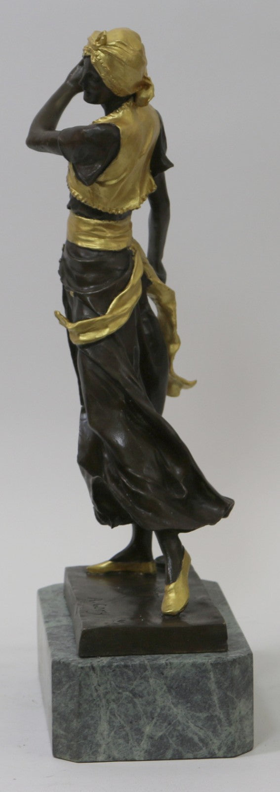 Hot Cast Signed France Gypsy Nude Female Bronze Sculpture Marble Statue Figurine