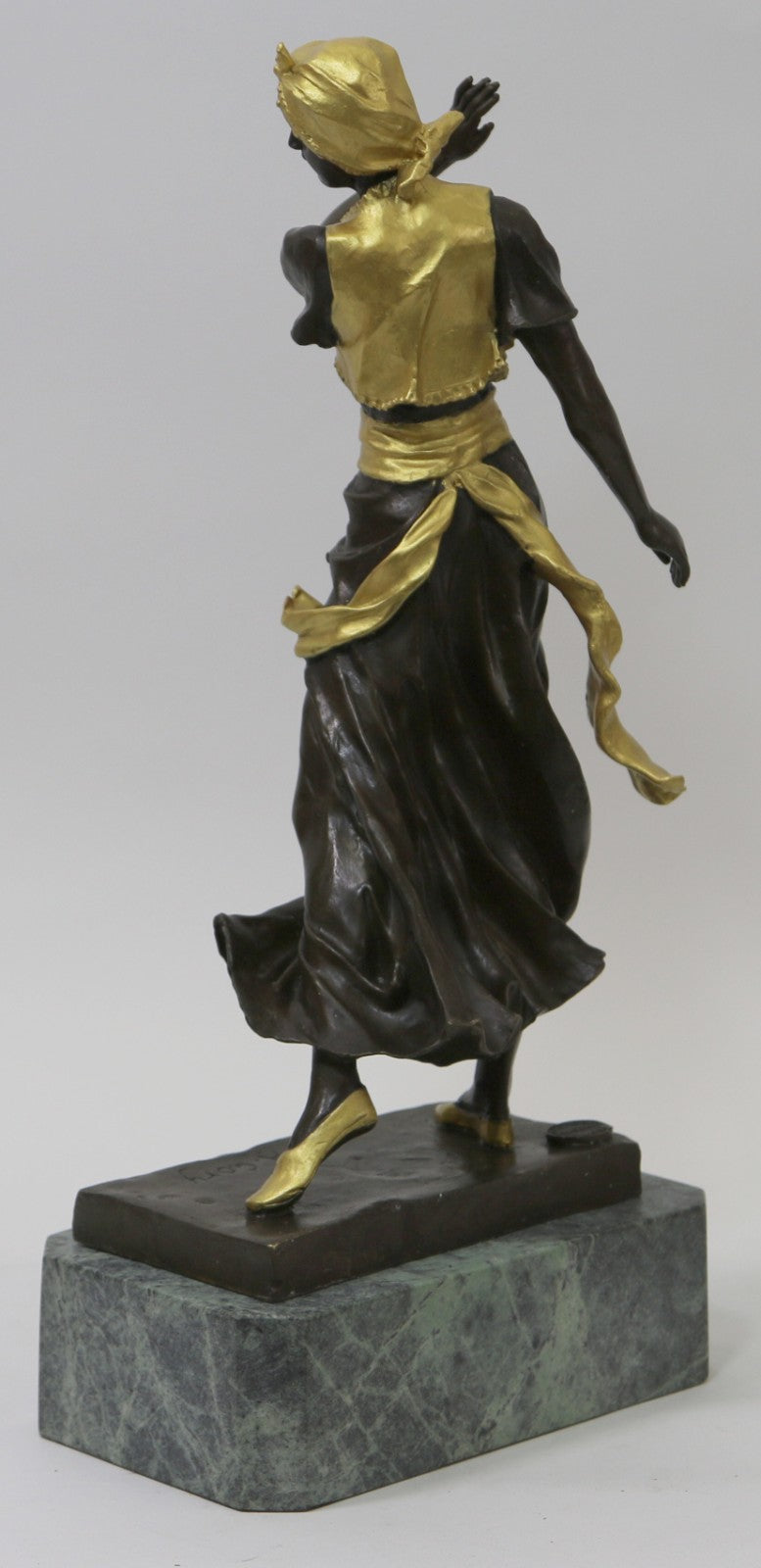 Hot Cast Signed France Gypsy Nude Female Bronze Sculpture Marble Statue Figurine