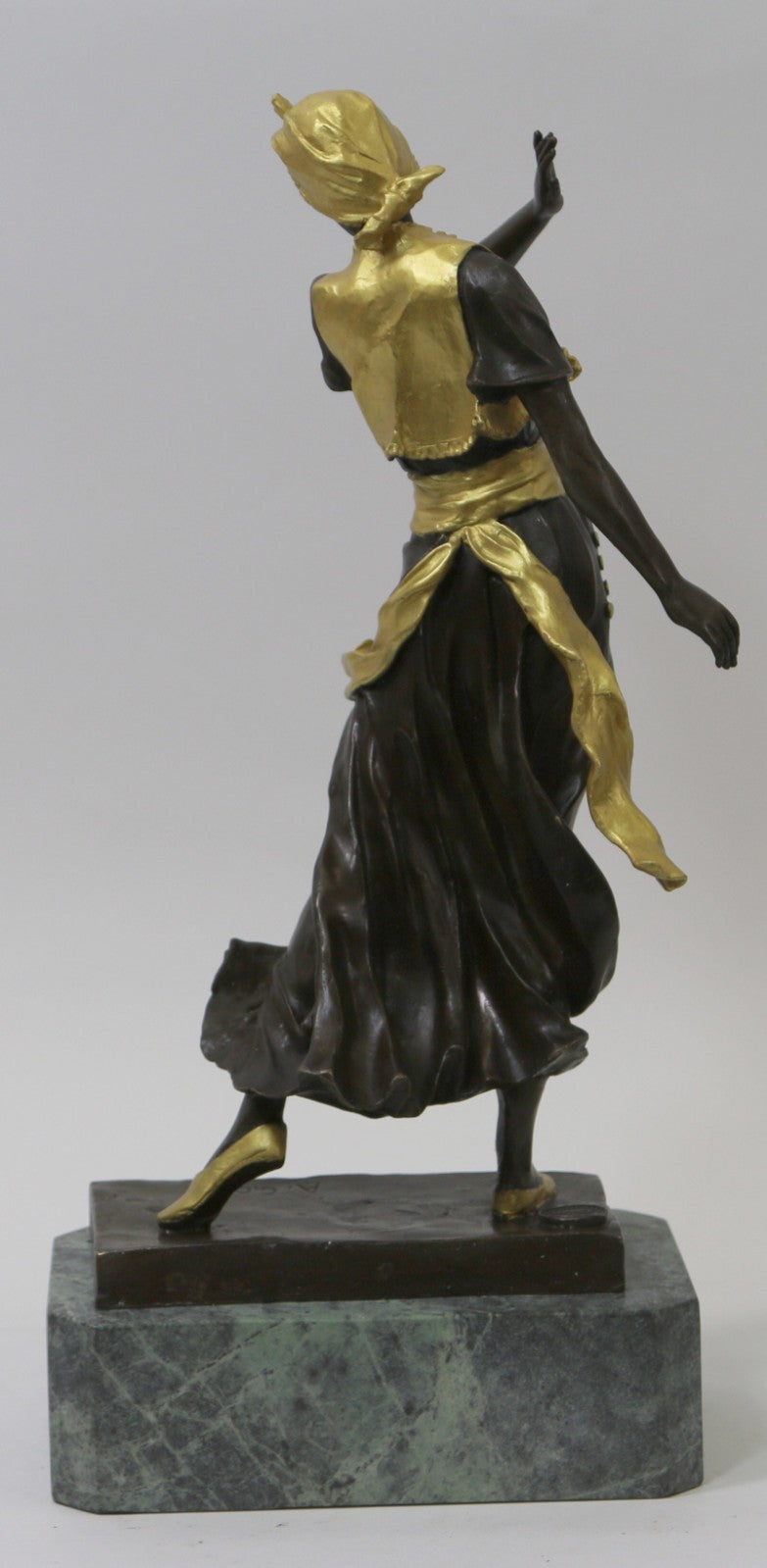 Hot Cast Signed France Gypsy Nude Female Bronze Sculpture Marble Statue Figurine