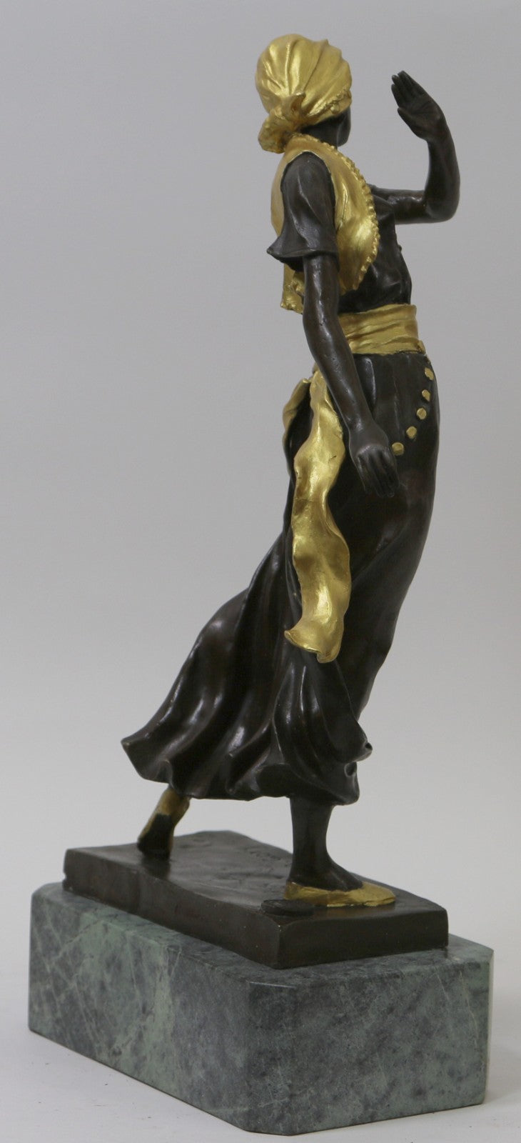 Hot Cast Signed France Gypsy Nude Female Bronze Sculpture Marble Statue Figurine