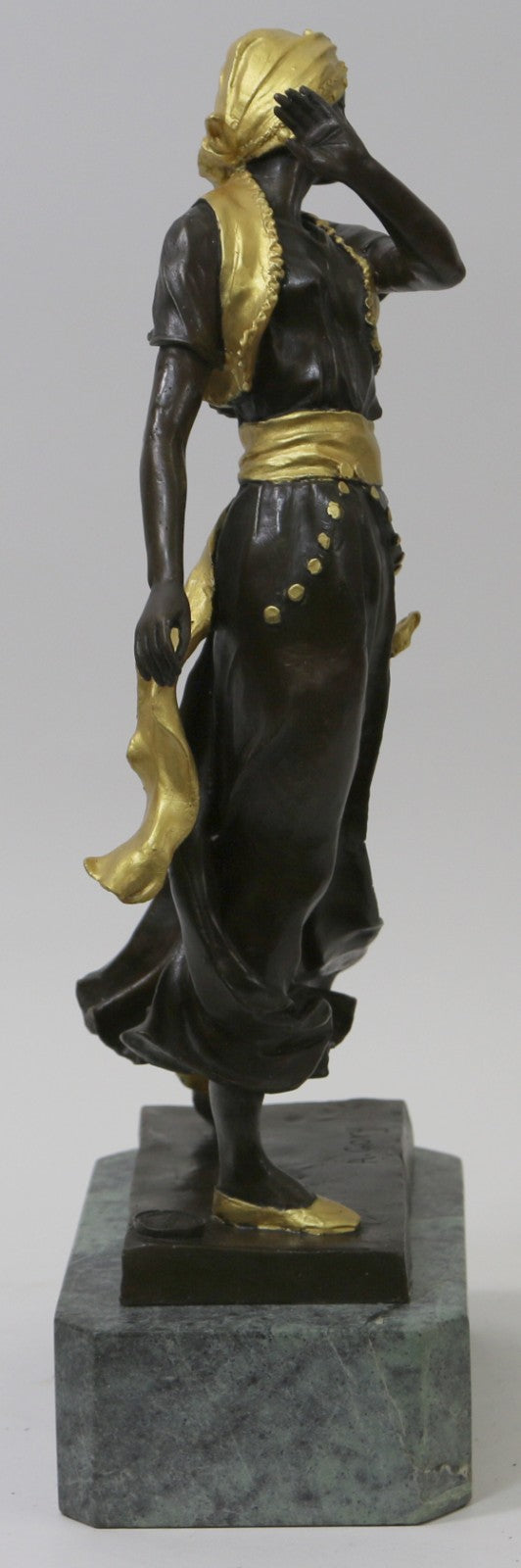 Hot Cast Signed France Gypsy Nude Female Bronze Sculpture Marble Statue Figurine