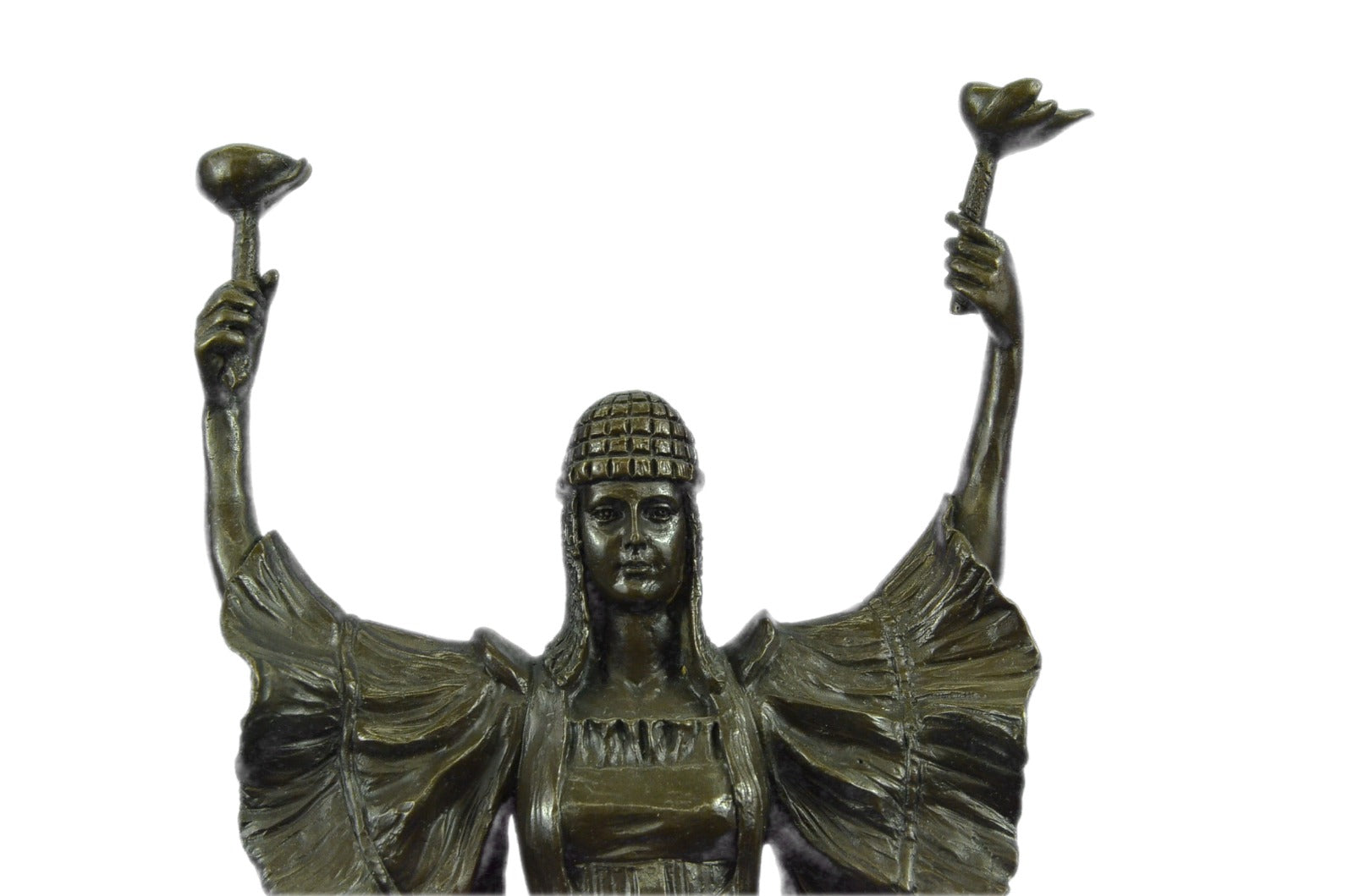 Handcrafted Torch of Victory Art Nouveau Tall Bronze Statue Sculpture Figure