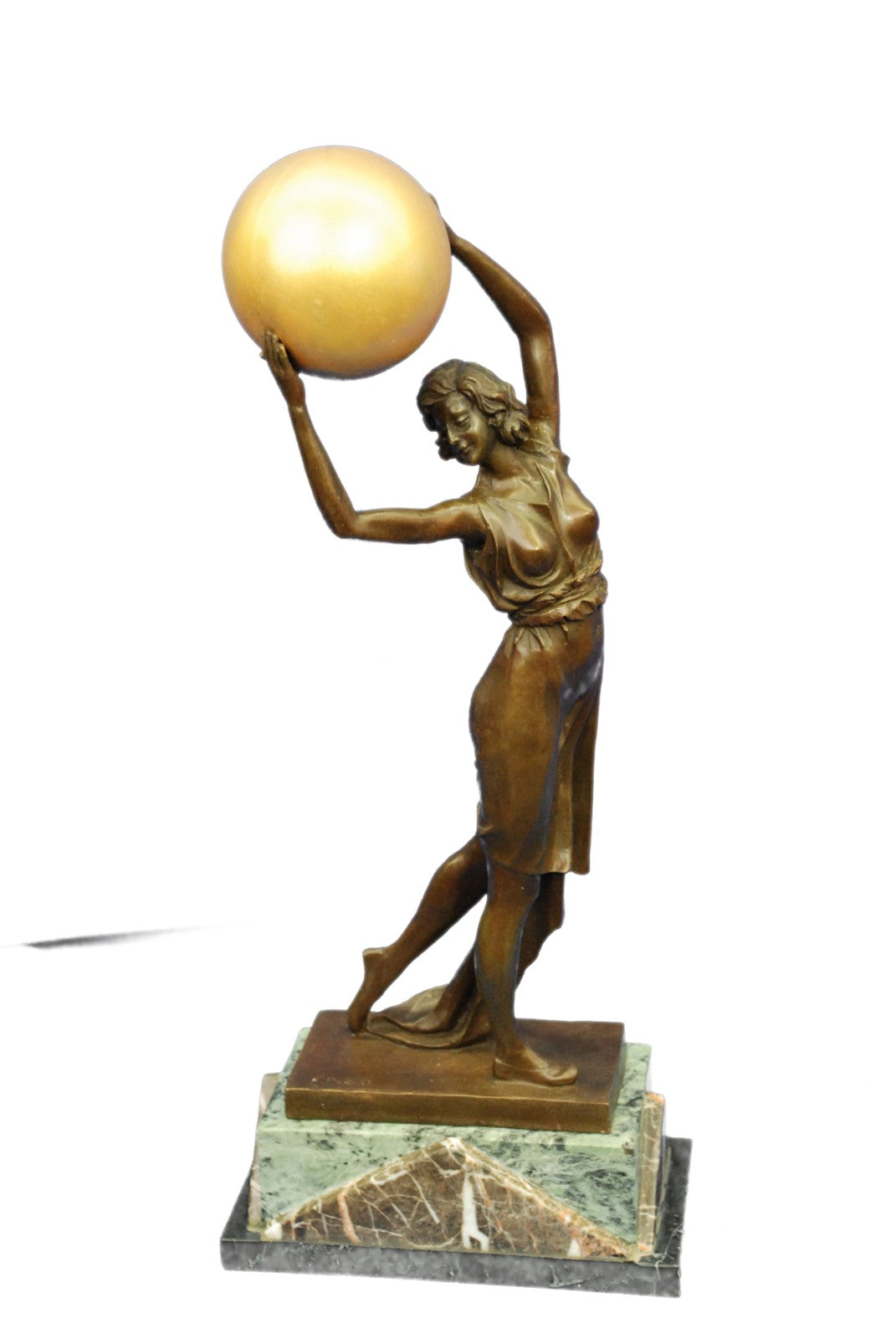 Handcrafted bronze sculpture SALE Made Hand Gilt Deco Nouveau Art Preiss Signed