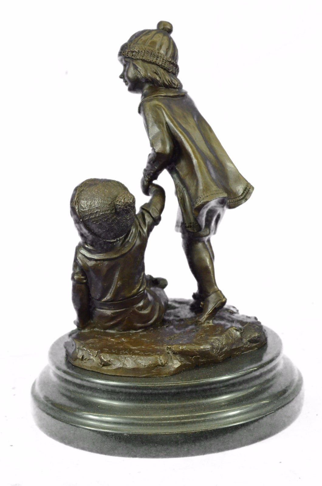 **CLEARANCE** Bronze Sculpture Statue Signed Children Child Play Game Art Deco