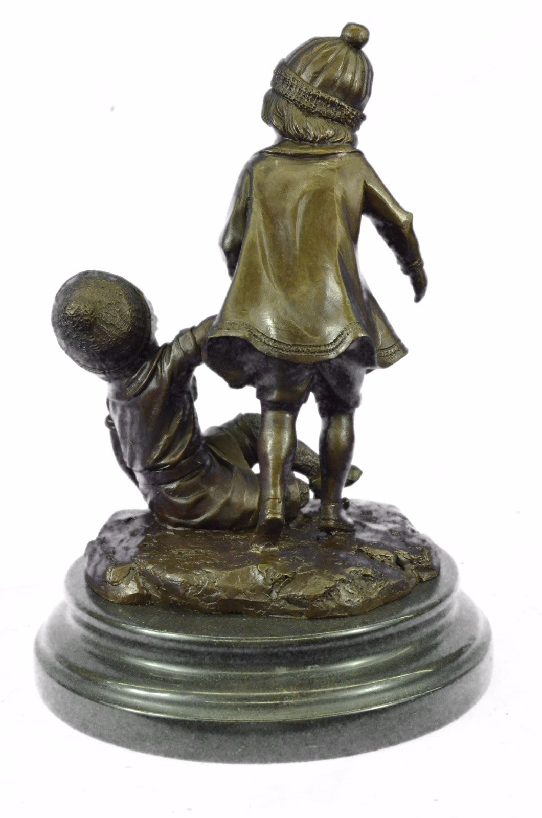 **CLEARANCE** Bronze Sculpture Statue Signed Children Child Play Game Art Deco