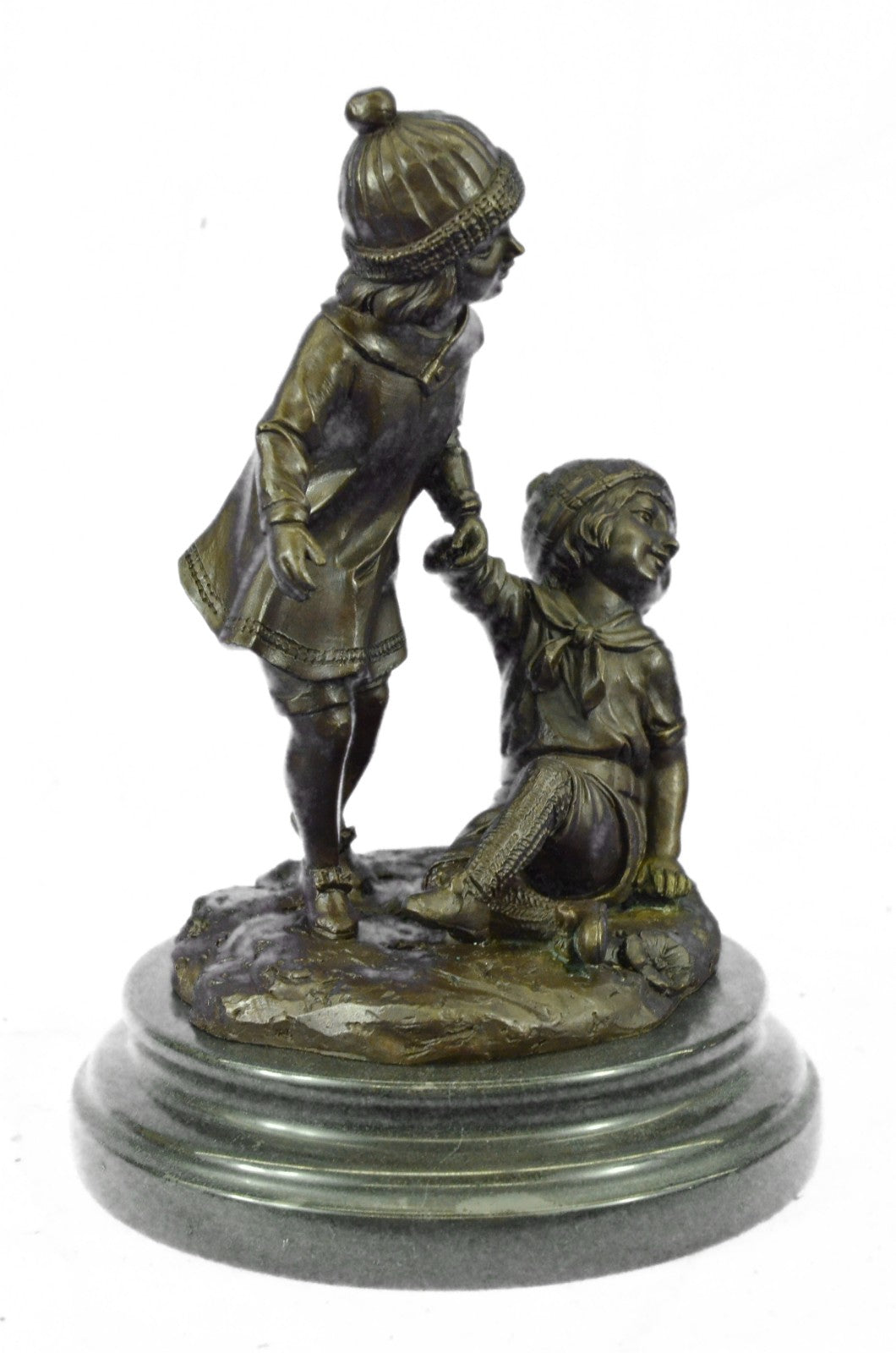 **CLEARANCE** Bronze Sculpture Statue Signed Children Child Play Game Art Deco