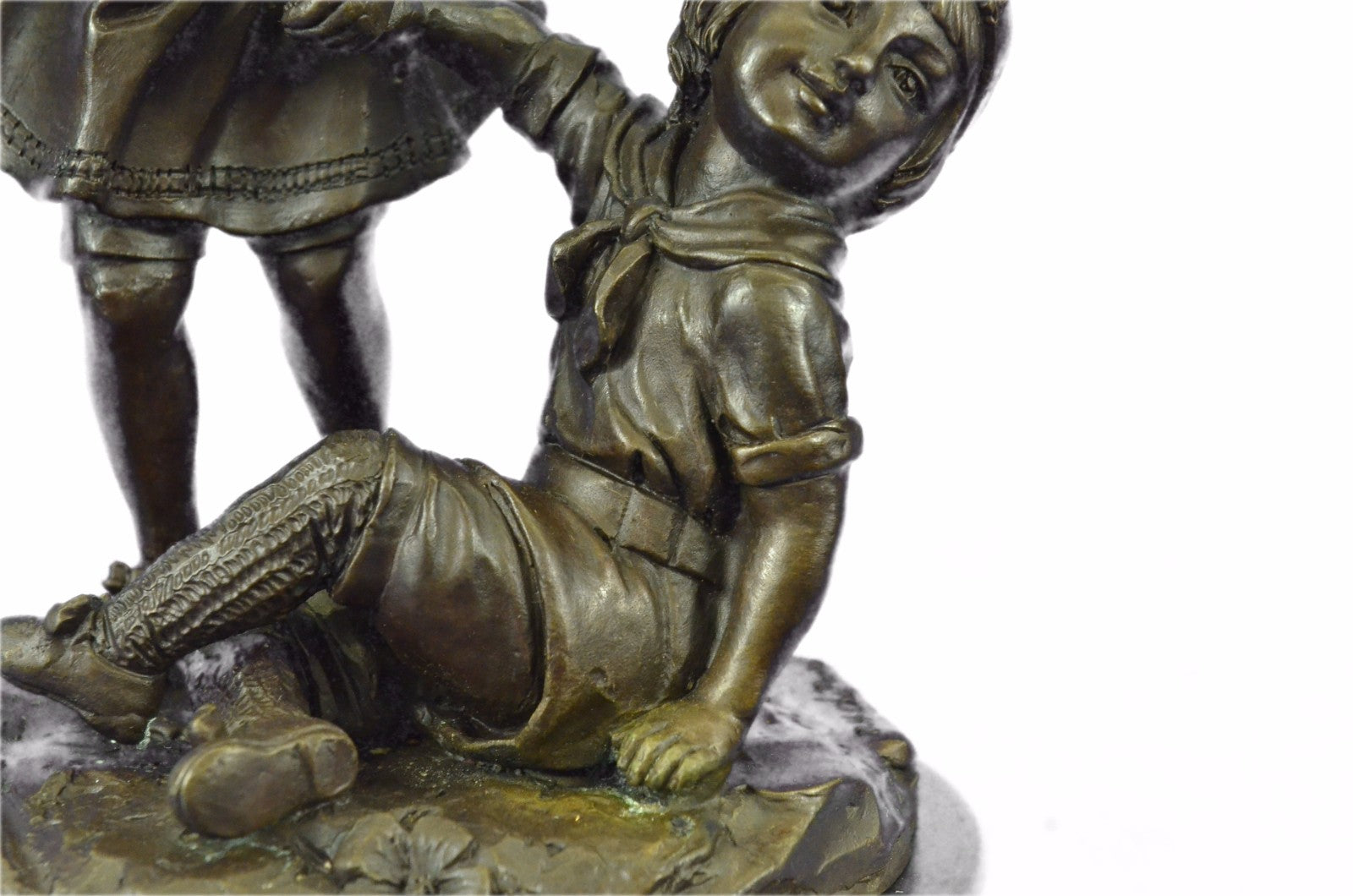 **CLEARANCE** Bronze Sculpture Statue Signed Children Child Play Game Art Deco