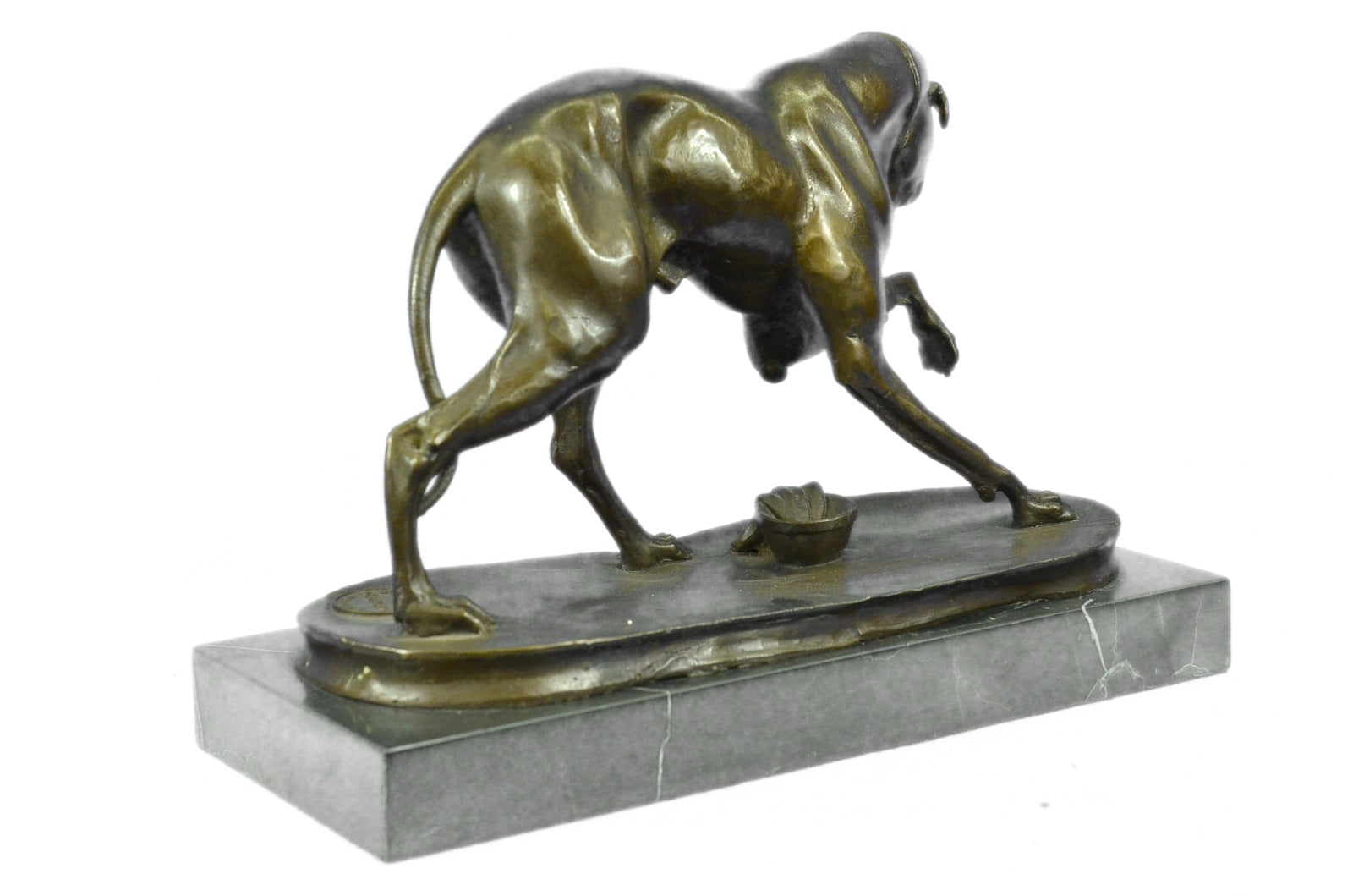 Handcrafted bronze sculpture SALE Base Marble On Hunting Animal Dogs Dog