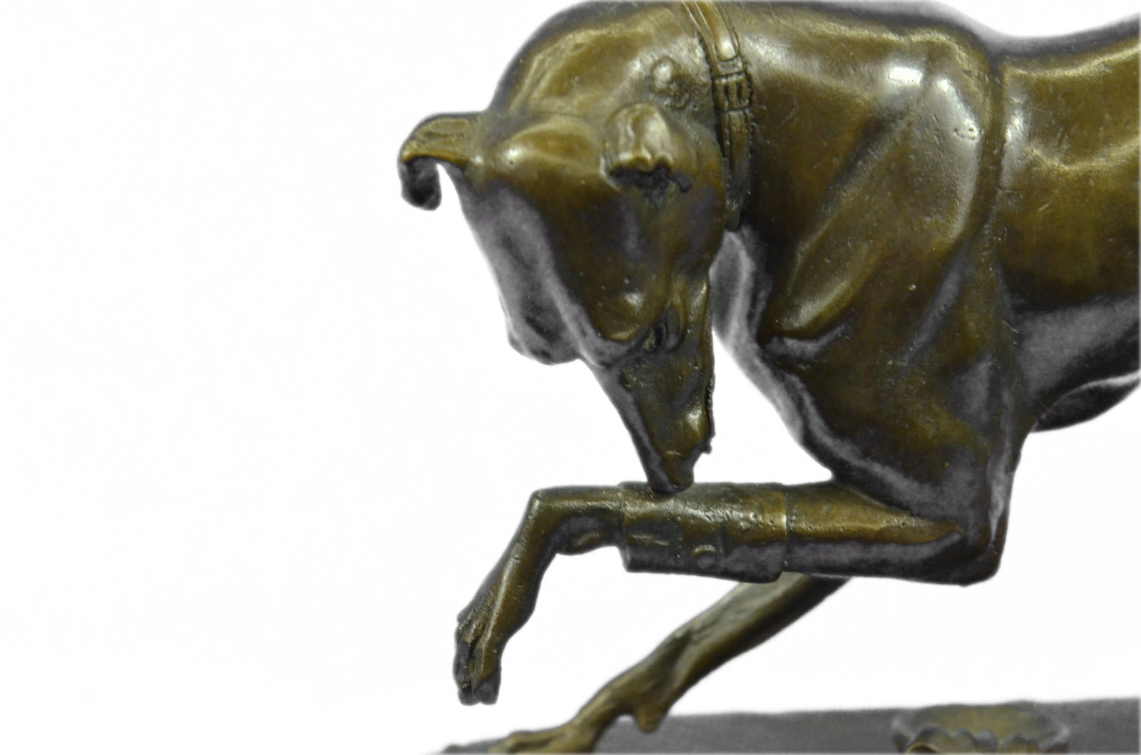 Handcrafted bronze sculpture SALE Base Marble On Hunting Animal Dogs Dog