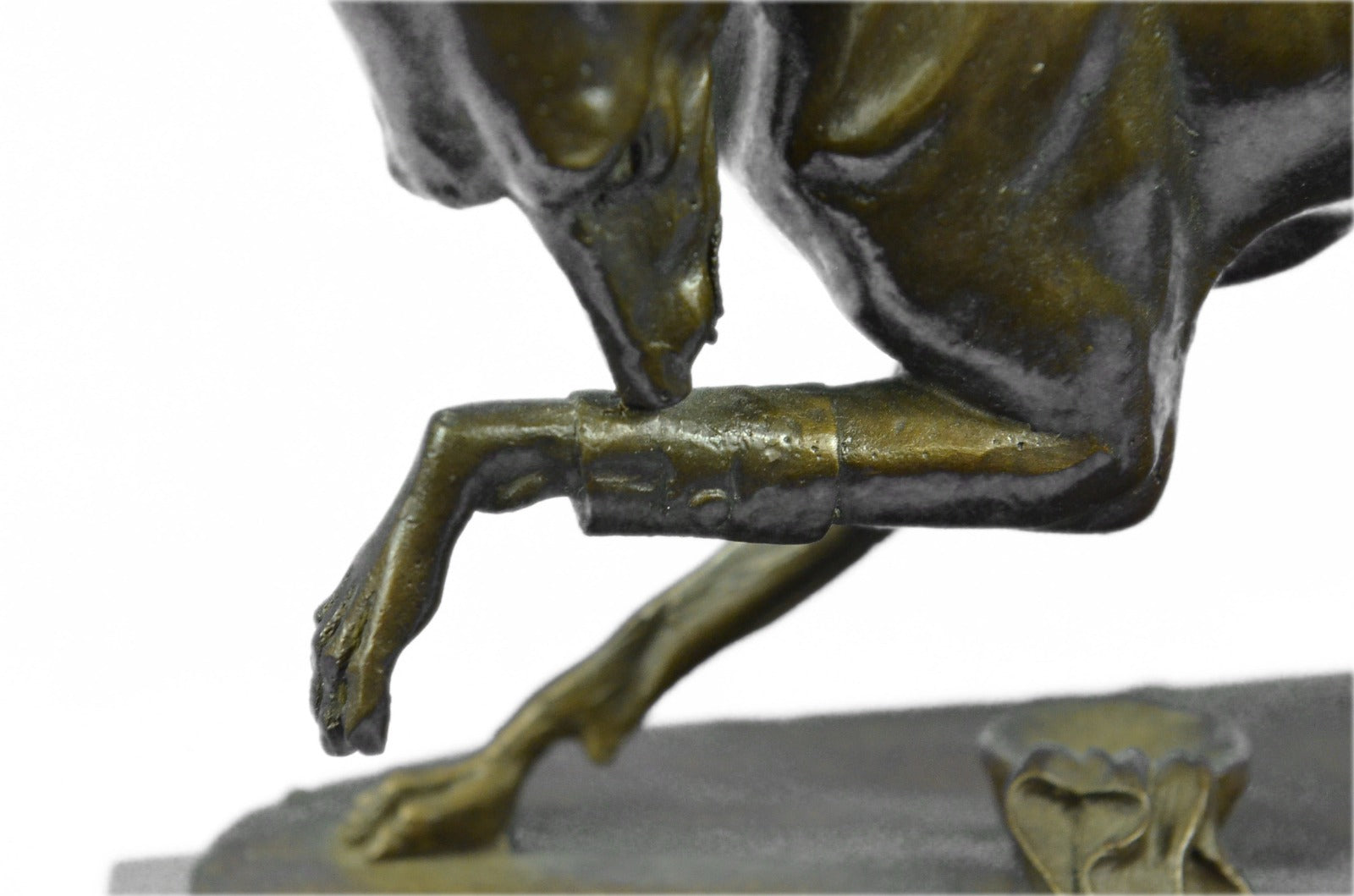 Handcrafted bronze sculpture SALE Base Marble On Hunting Animal Dogs Dog