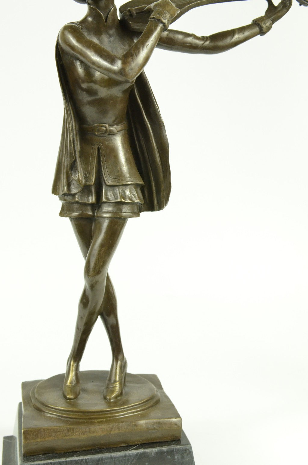 Handcrafted bronze sculpture SALE Play Banjo Female Dutch Vitaleh Aldo Original