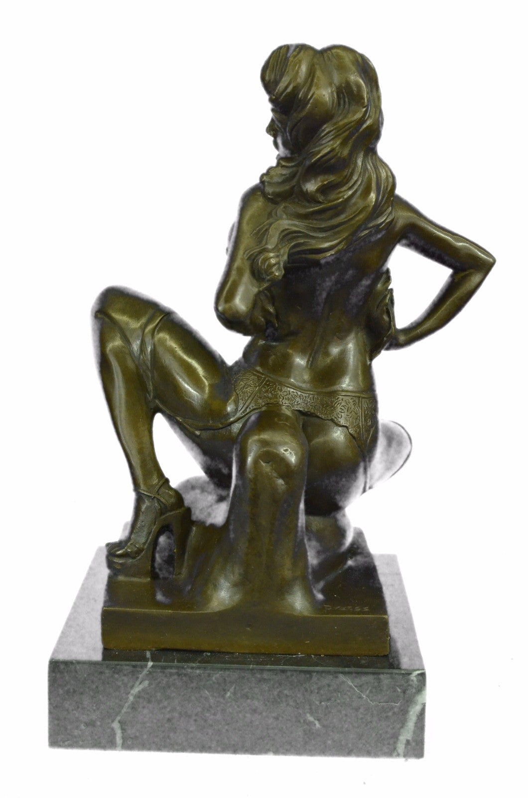 Nude Female with Extra Large Breast Bronze Sculpture Hand Made Figurine Figure