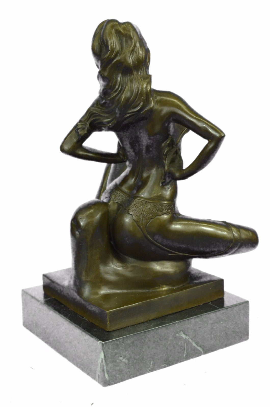 Nude Female with Extra Large Breast Bronze Sculpture Hand Made Figurine Figure