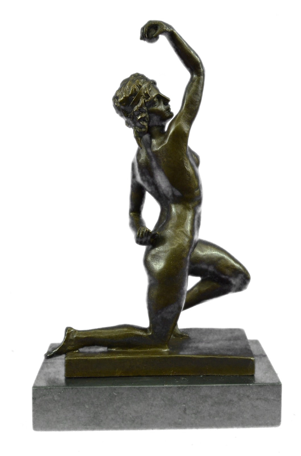 Discus Thrower Nude Statue Bronze Sculpture Roman Female Figurine Art Decor Sale