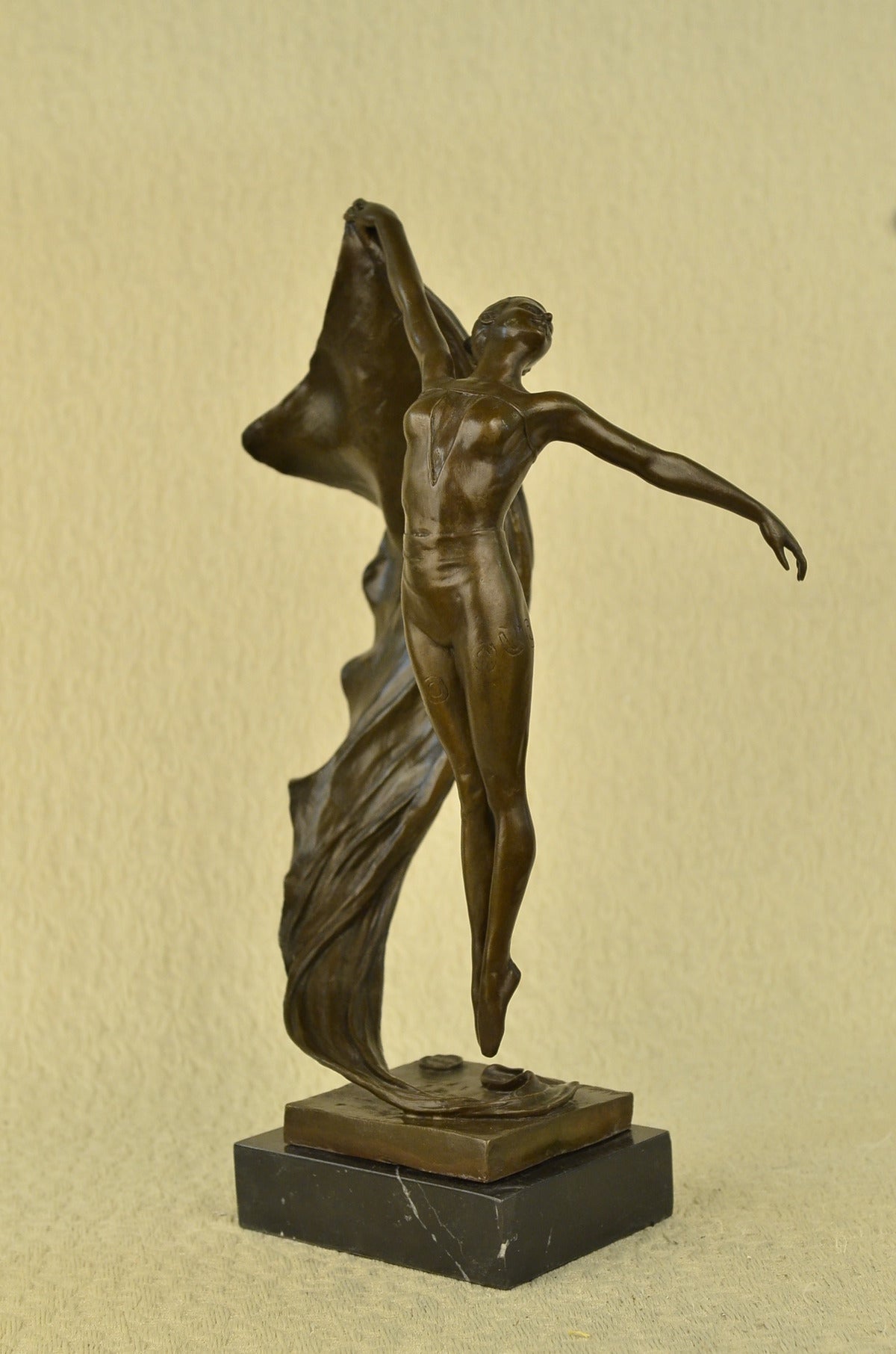 Original Art Deco Italian Artist Aldo Vitaleh Erotic Dancer Bronze Sculpture