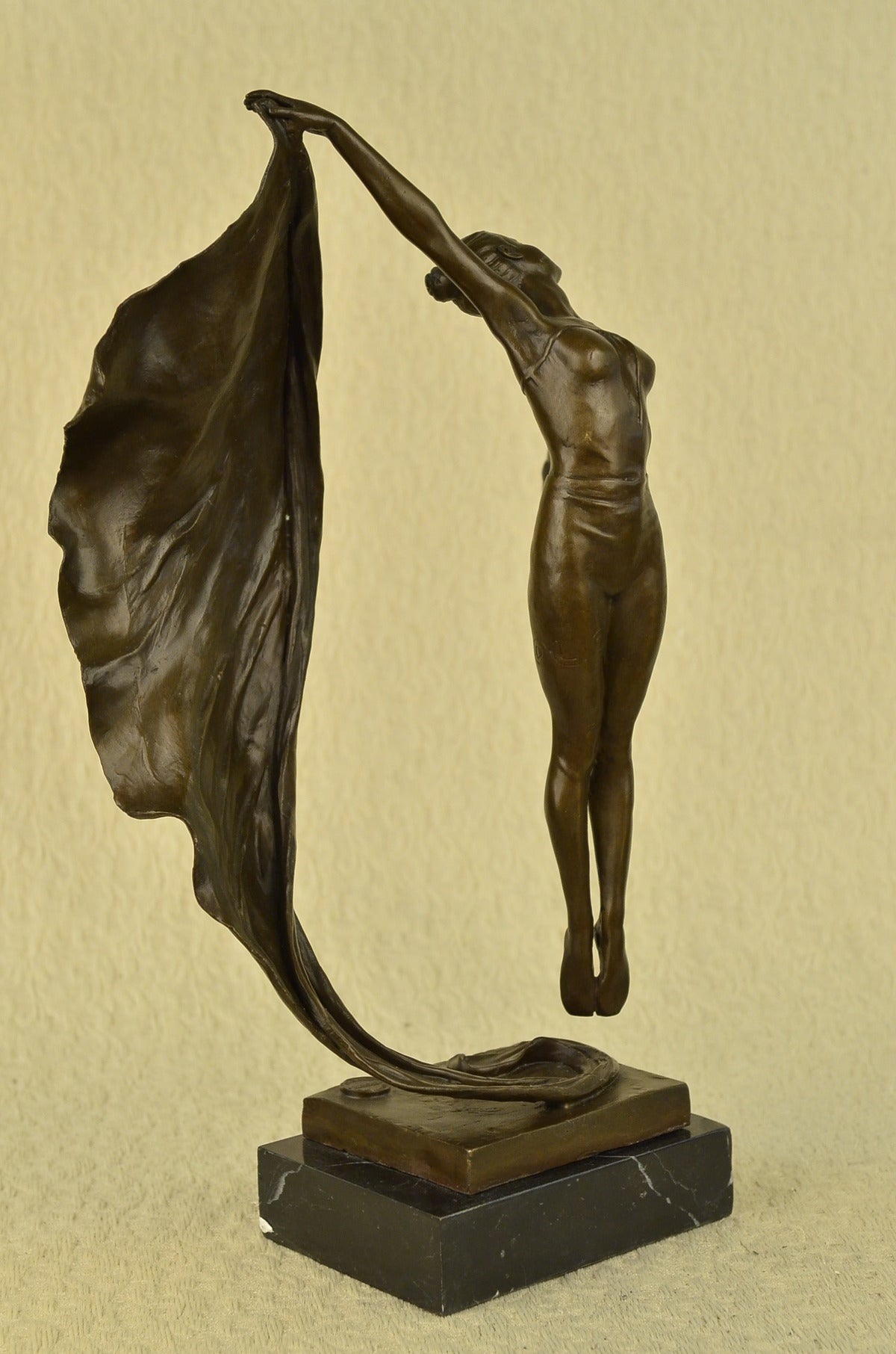Original Art Deco Italian Artist Aldo Vitaleh Erotic Dancer Bronze Sculpture