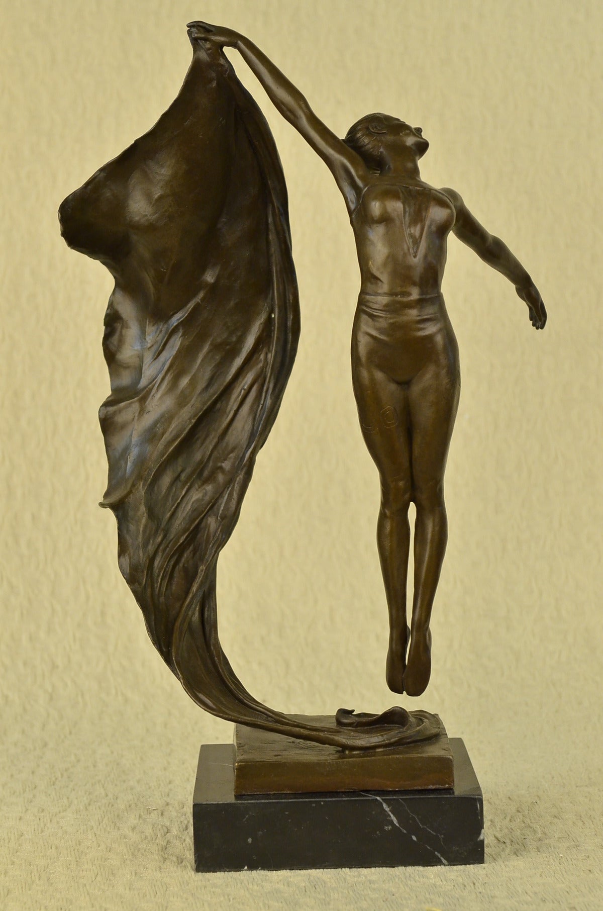 Original Art Deco Italian Artist Aldo Vitaleh Erotic Dancer Bronze Sculpture